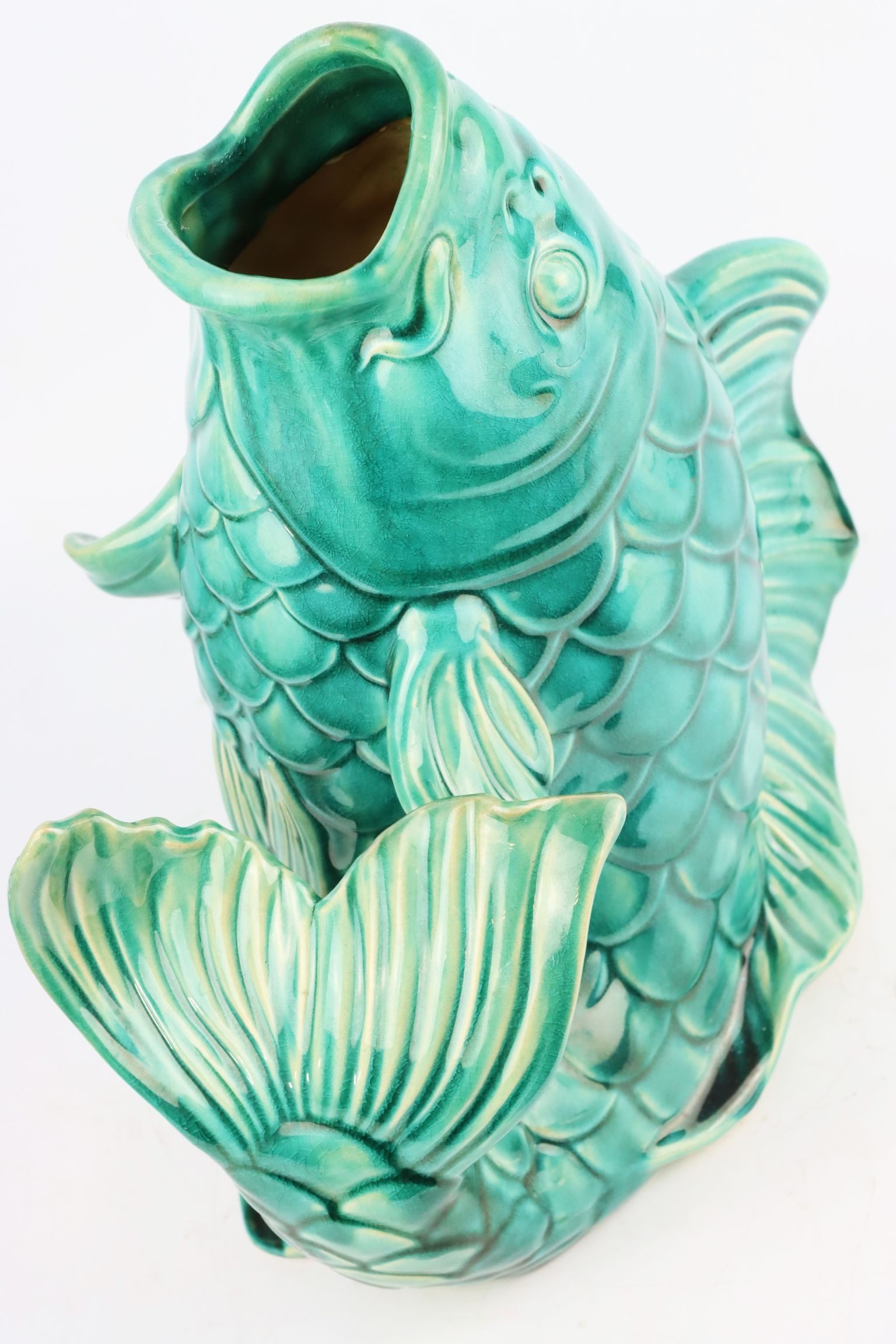 FURNARO Dekovase (1 St), Fischform, maritimes Design, Keramik