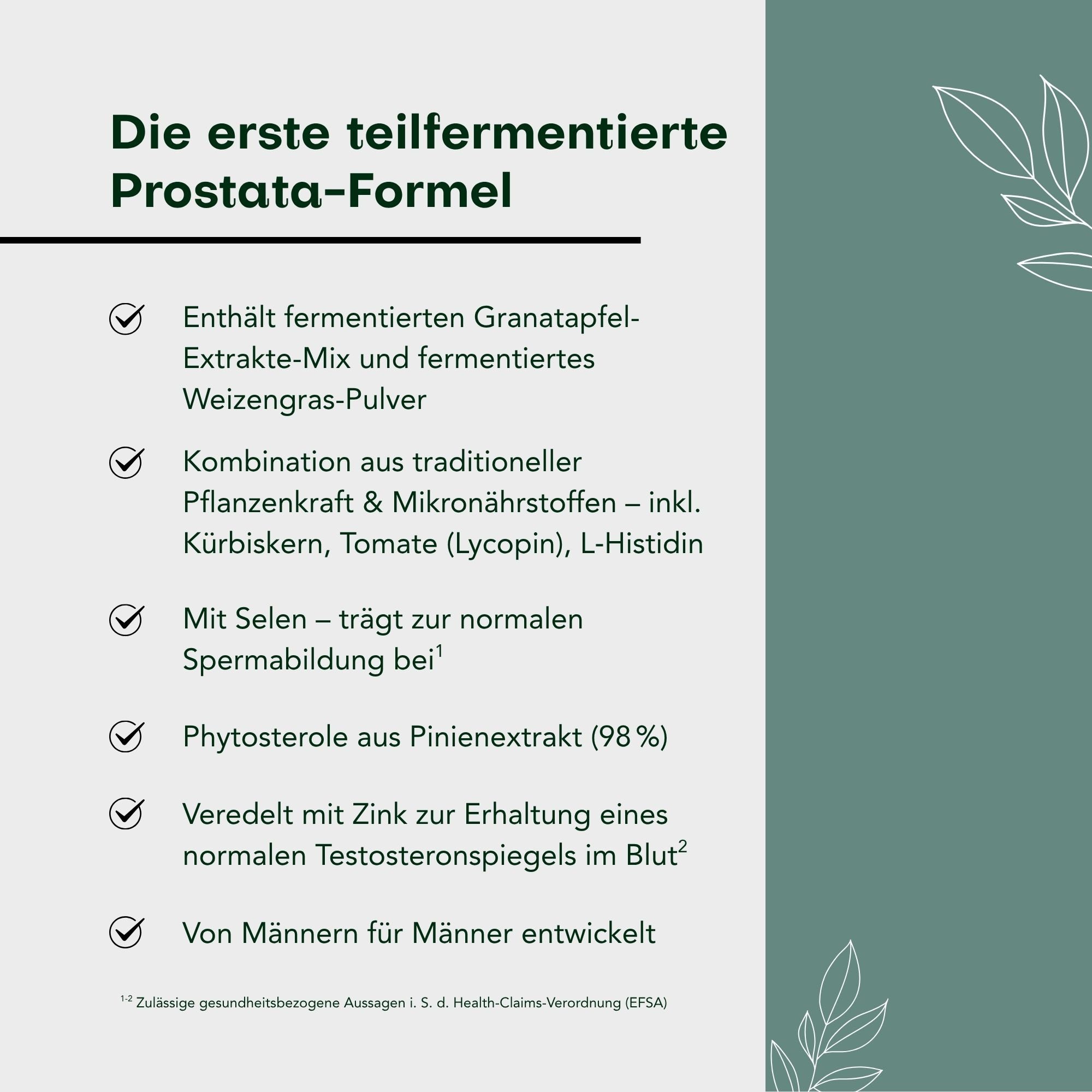 Aura Natura Fermentura Prosta - Prostata Komplex mit Weizengras, Zink & Selen Kapseln, 1 er Packung à 30 St., Prostata Komplex mit Kürbiskern-Extrakt