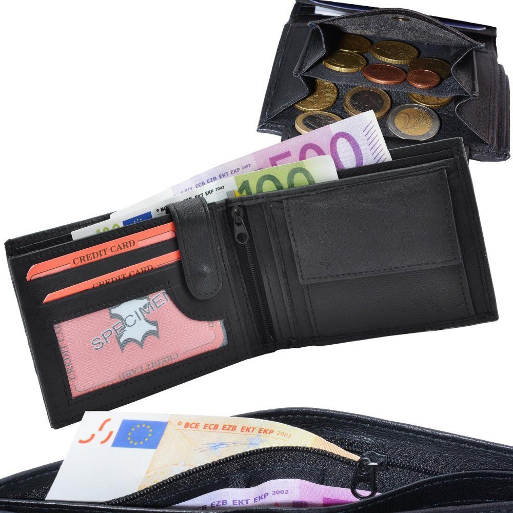 Geldbörse Geldbörse Nappa-Leder Scheintasche mit Reißverschluss (1-tlg) günstig online kaufen