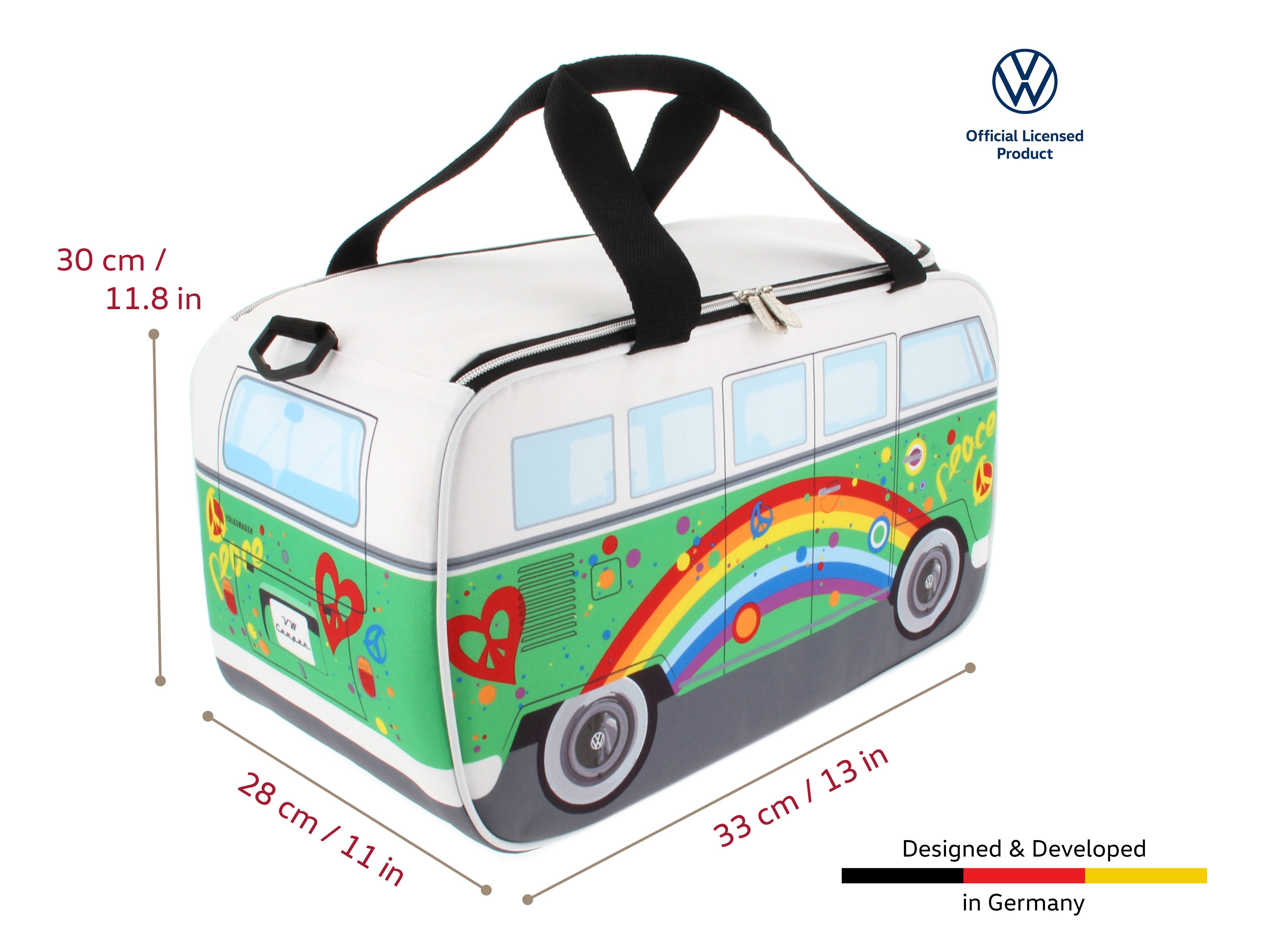 VW Collection by BRISA Kühltasche Volkswagen Thermotasche im T1 Bulli Bus Design, 25 l, isolierte Picknick-Tasche, 25L