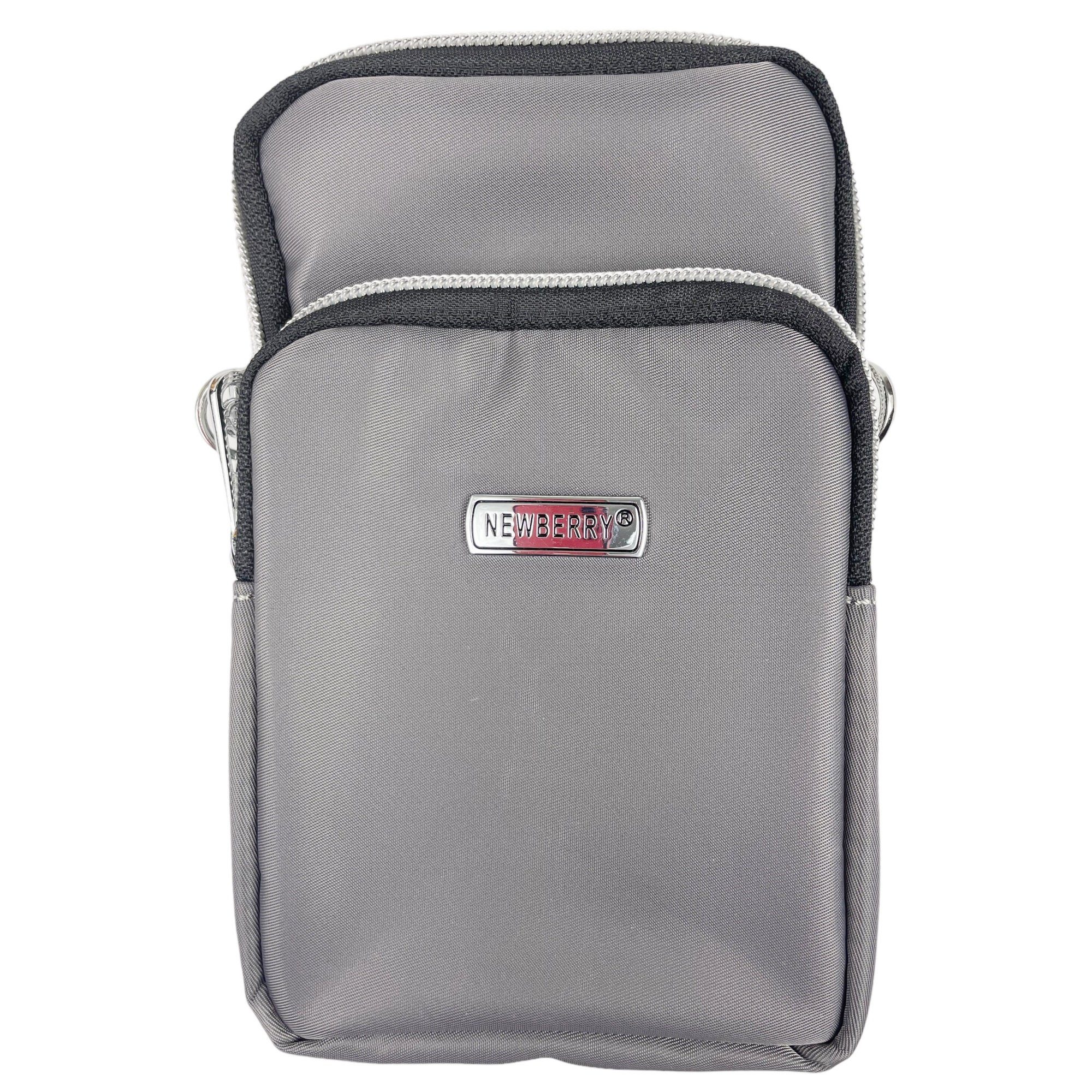 Taschen4life Handytasche kleine Damen & Herren Handy Umhängetasche 022-19, abnehmbares Trageband, Befestigungsschlaufe und Karabiner