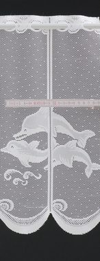 Scheibengardine nach Maß Delfin, Gardinen Kranzusch, Stangendurchzug (1 St), transparent, Stablöcher, transparent, verschiedene Höhen, Breiten, Farben