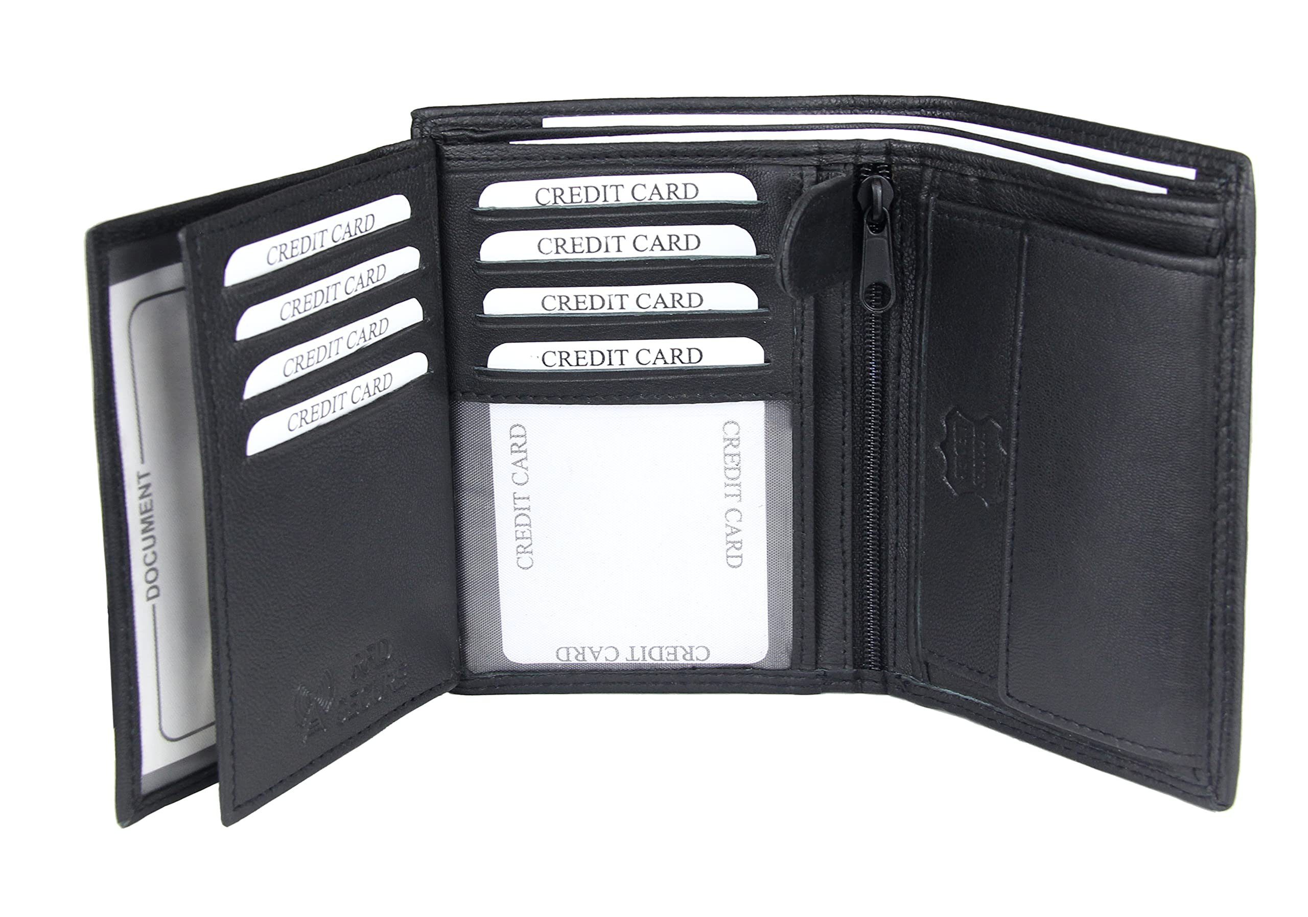 Frentree Geldbörse LB-05, Herren Leder Geldbörse mit RFID Schutz, 11  Kartenfächer