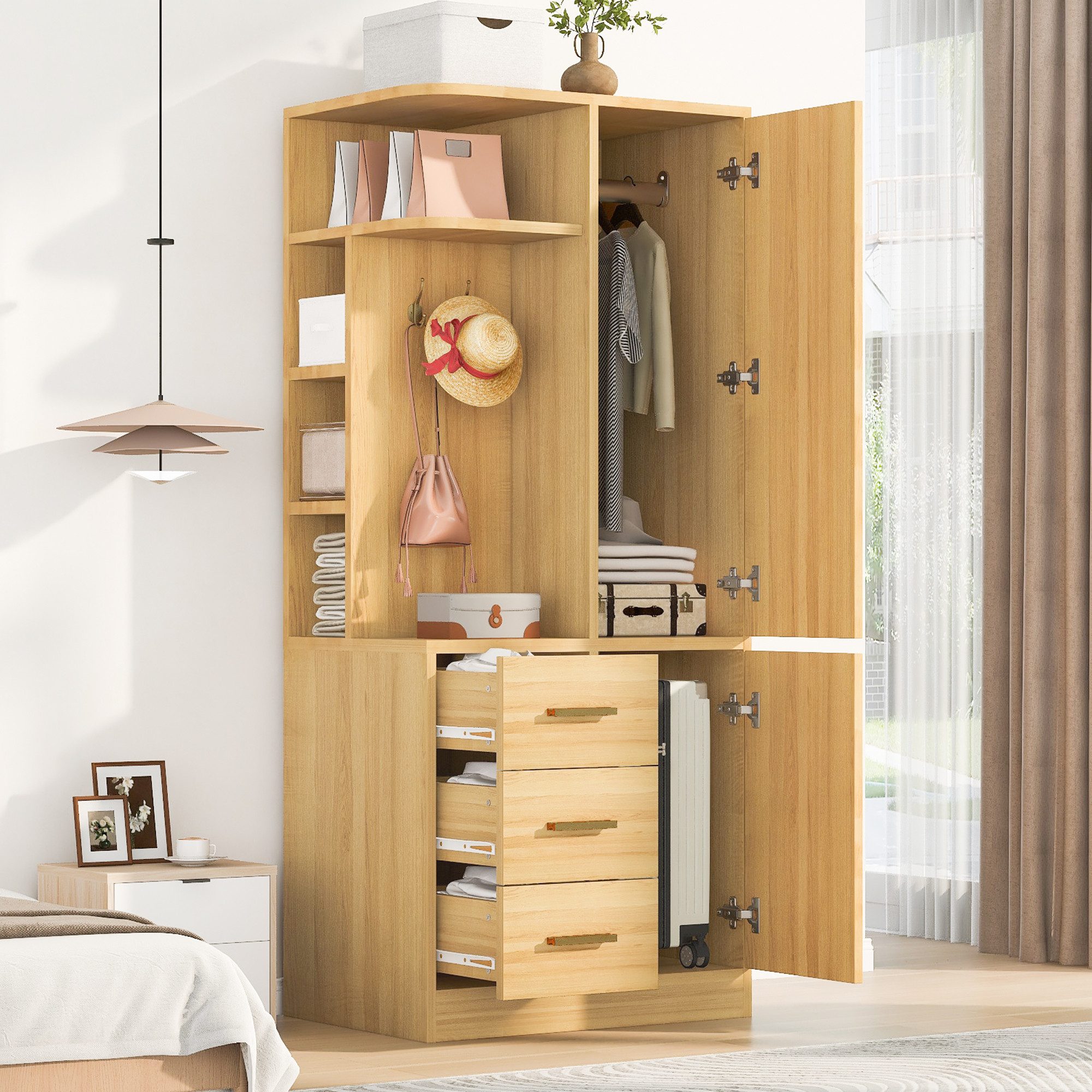 Holz Kleiderschränke mit Schublade online kaufen