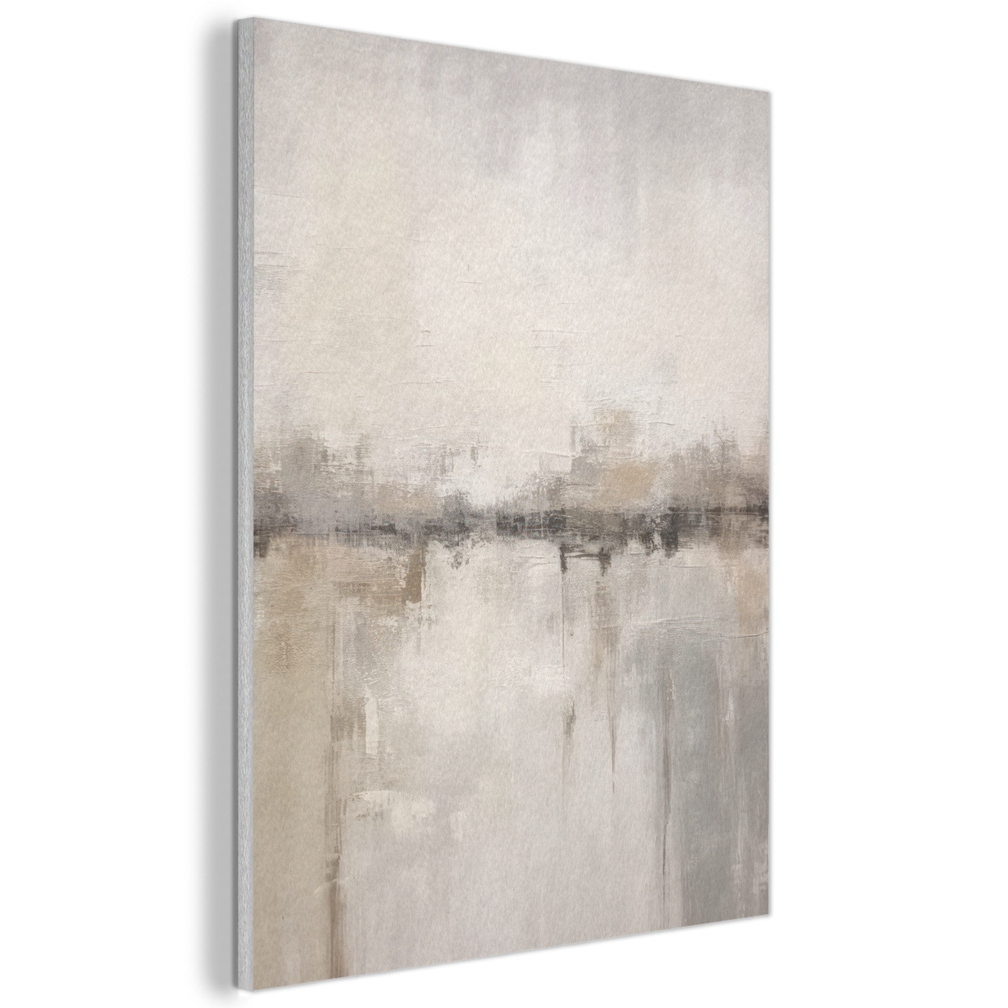 MuchoWow Gemälde Moderne Kunst - Abstrakt - Beige, Fotodruck (1 St), Akustikbilder XXL, Wandpaneele, Schalldämmung, Paneele 70x100 cm