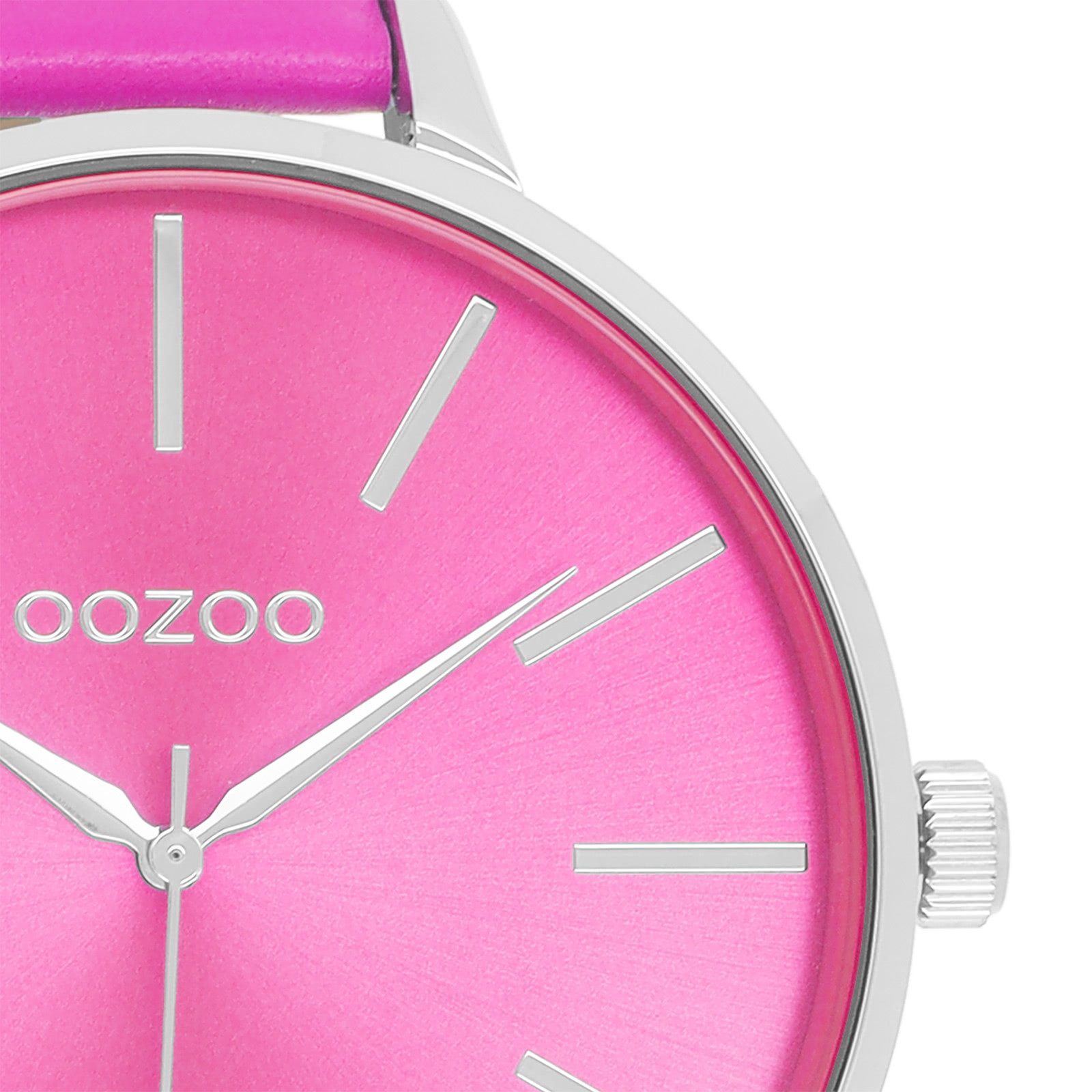 OOZOO Quarzuhr Oozoo Damen Armbanduhr Timepieces, (Analoguhr), Damenuhr rund, extra groß (ca. 48mm) Lederarmband, Fashion-Style