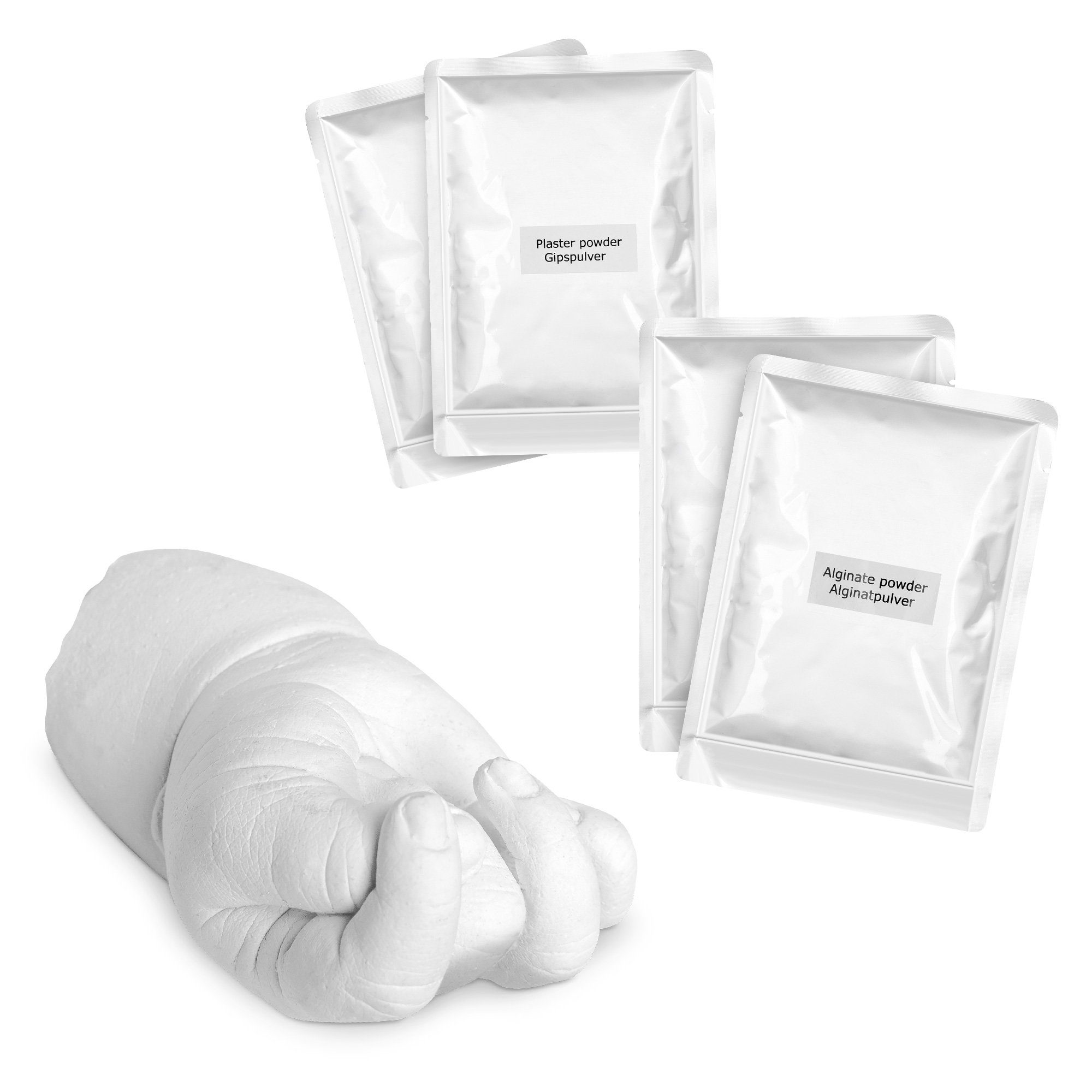 Navaris Gips-und Verbandschutz 3D Abformset Gipsabdruck Baby Hand Fuß - pH-neutral