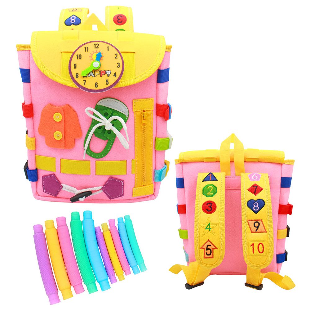 CLTYQ Lernspielzeug Montessori-Rucksack für Kleinkinder,Busy Board für Kind günstig online kaufen