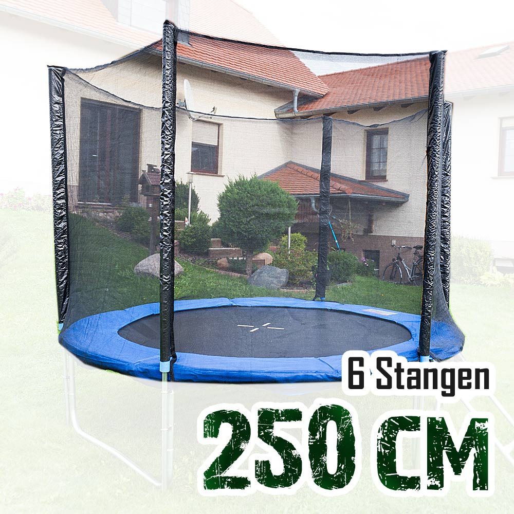 Trampolin-King Trampolinnetz für 250cm Trampoline (6 Stangen, 165cm hoch) (MS-12566)