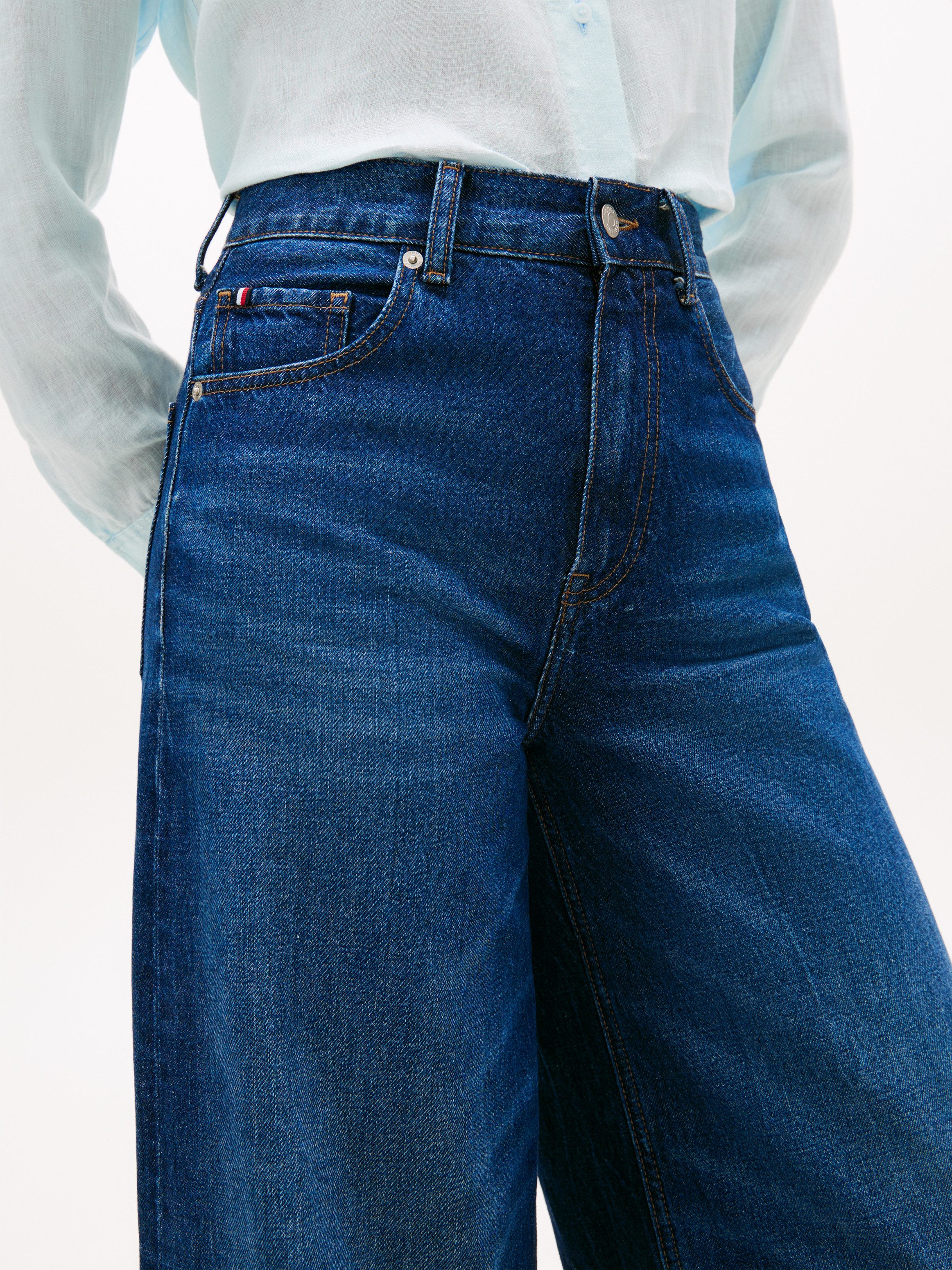Tommy Hilfiger Weite Jeans DNM NEW DOREEN 70'S WIDE LEG HW Baumwolle, lässig geschnitten, wide fit, high waist