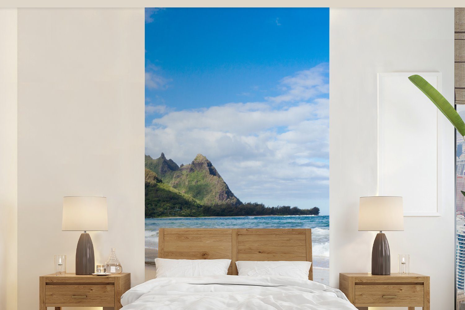 MuchoWow Fototapete Strand - Tropisch - Hawaii, Matt, bedruckt, (2 St), Vliestapete für Wohnzimmer Schlafzimmer Küche, Fototapete