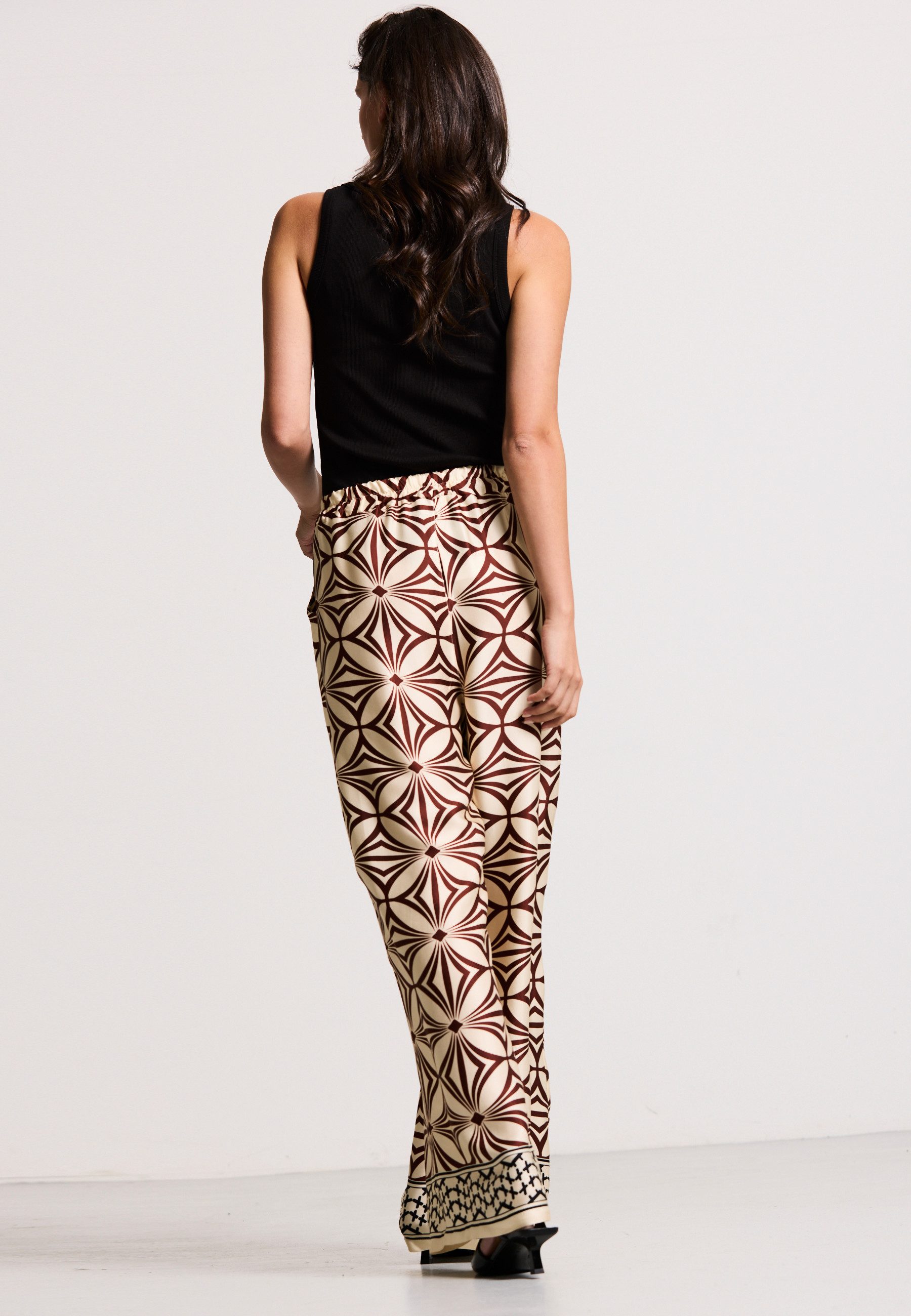 Andijamo-Fashion Marlene-Hose GRAPHIC FLOW WIDE-LEG MATTGLANZ günstig online kaufen