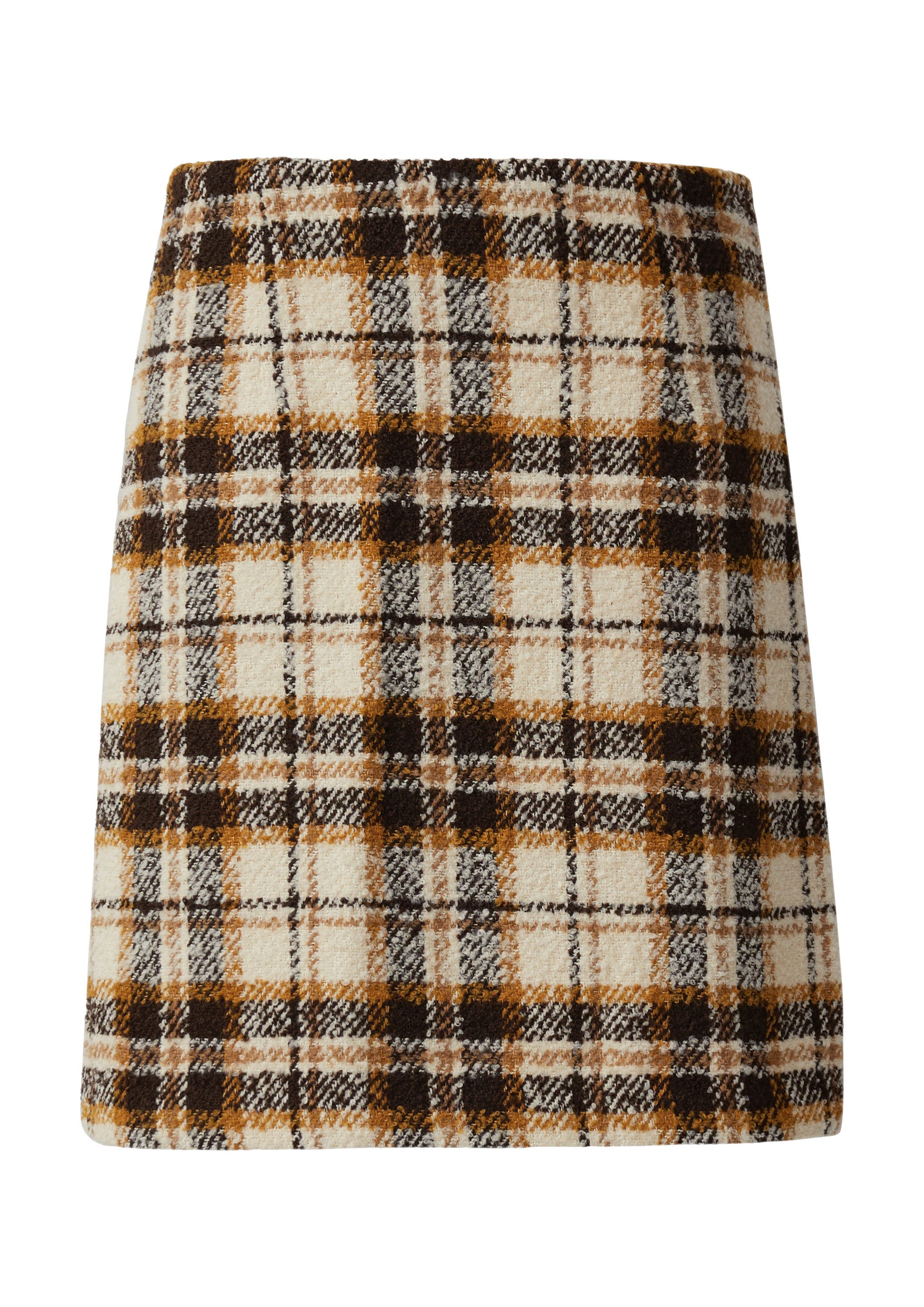 s.Oliver Minirock Rock Leicht gefütterter Bouclé-Rock mit Karo-Muster günstig online kaufen