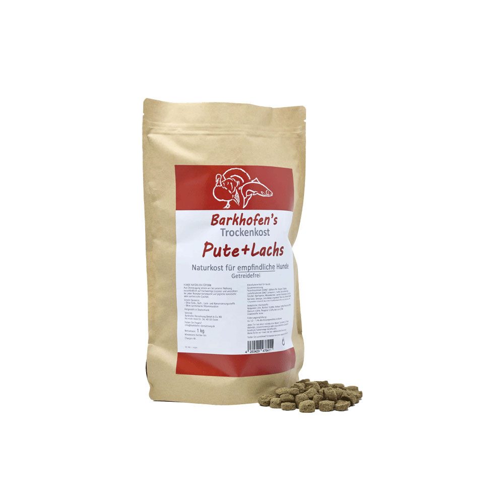 Barkhofen Tiernahrung Trockenkost - Pute + Lachs Pute+Lachs, Trockenfutter für: Hunde