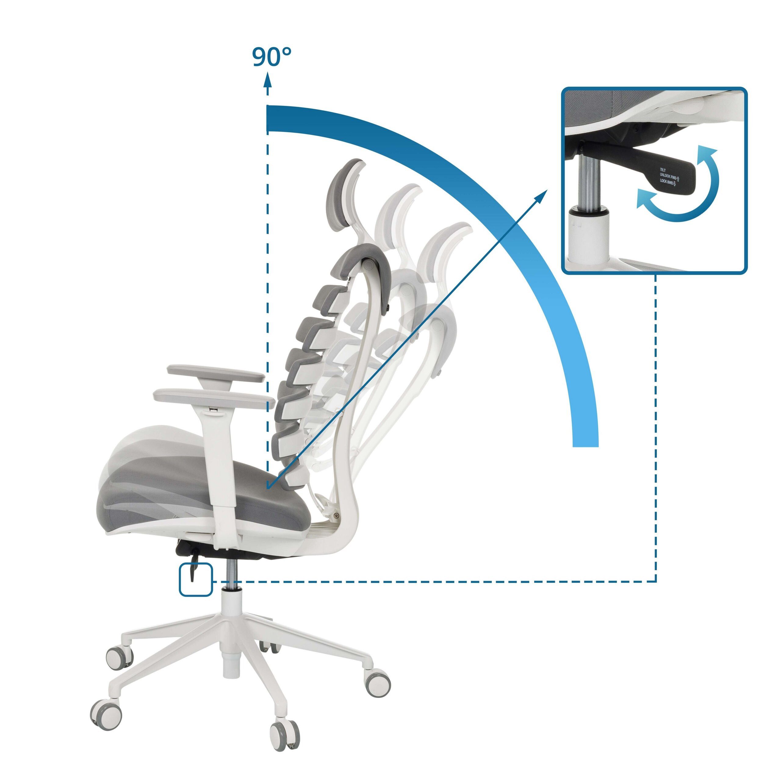 hjh OFFICE Drehstuhl Profi Bürostuhl Ergo Line W Stoff mit Armlehnen (1 St), Ergonomischer Chefsessel, Schreibtischstuhl höhenverstellbar