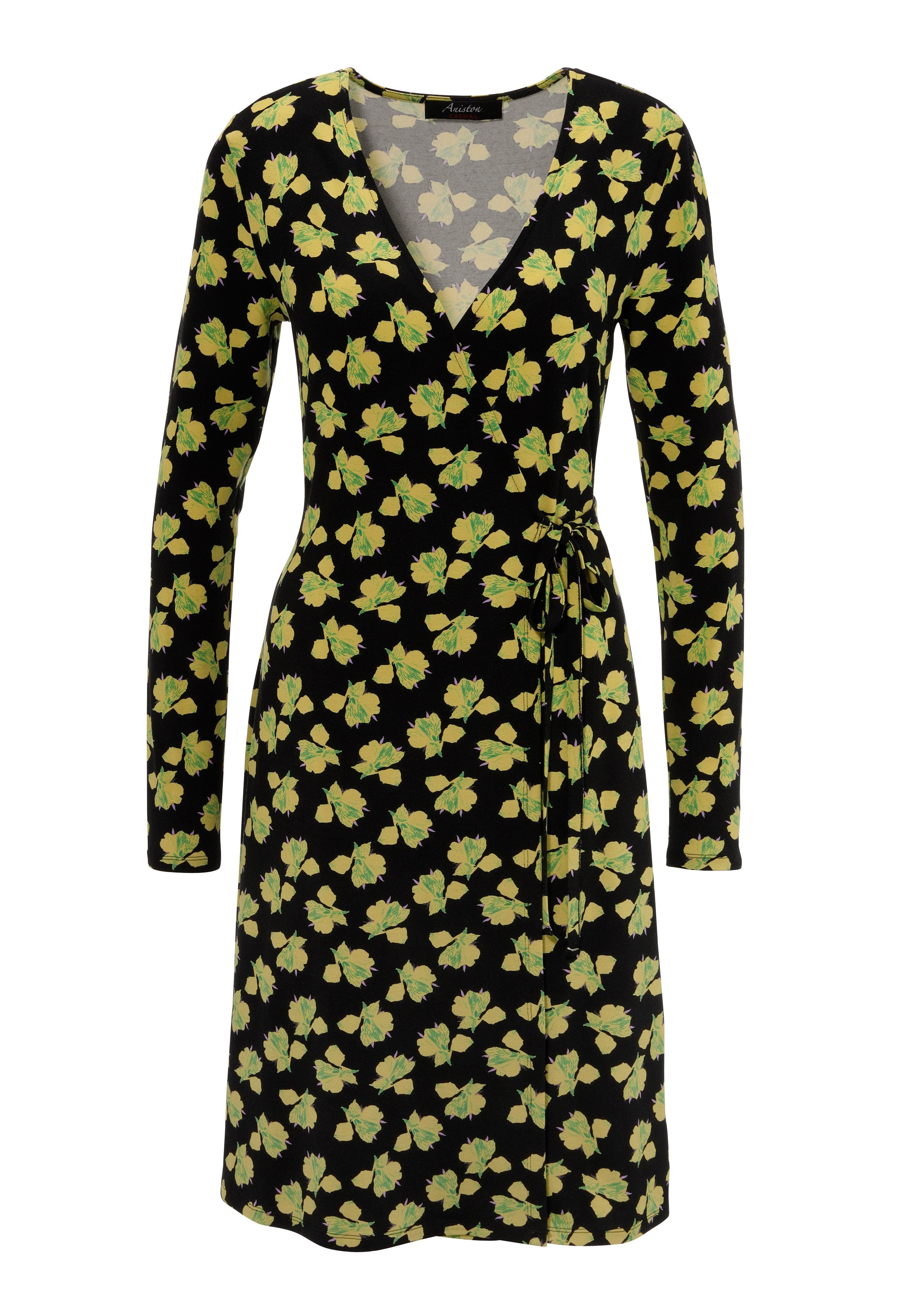 Aniston CASUAL Wickelkleid mit kunstvollen Blüten bedruckt