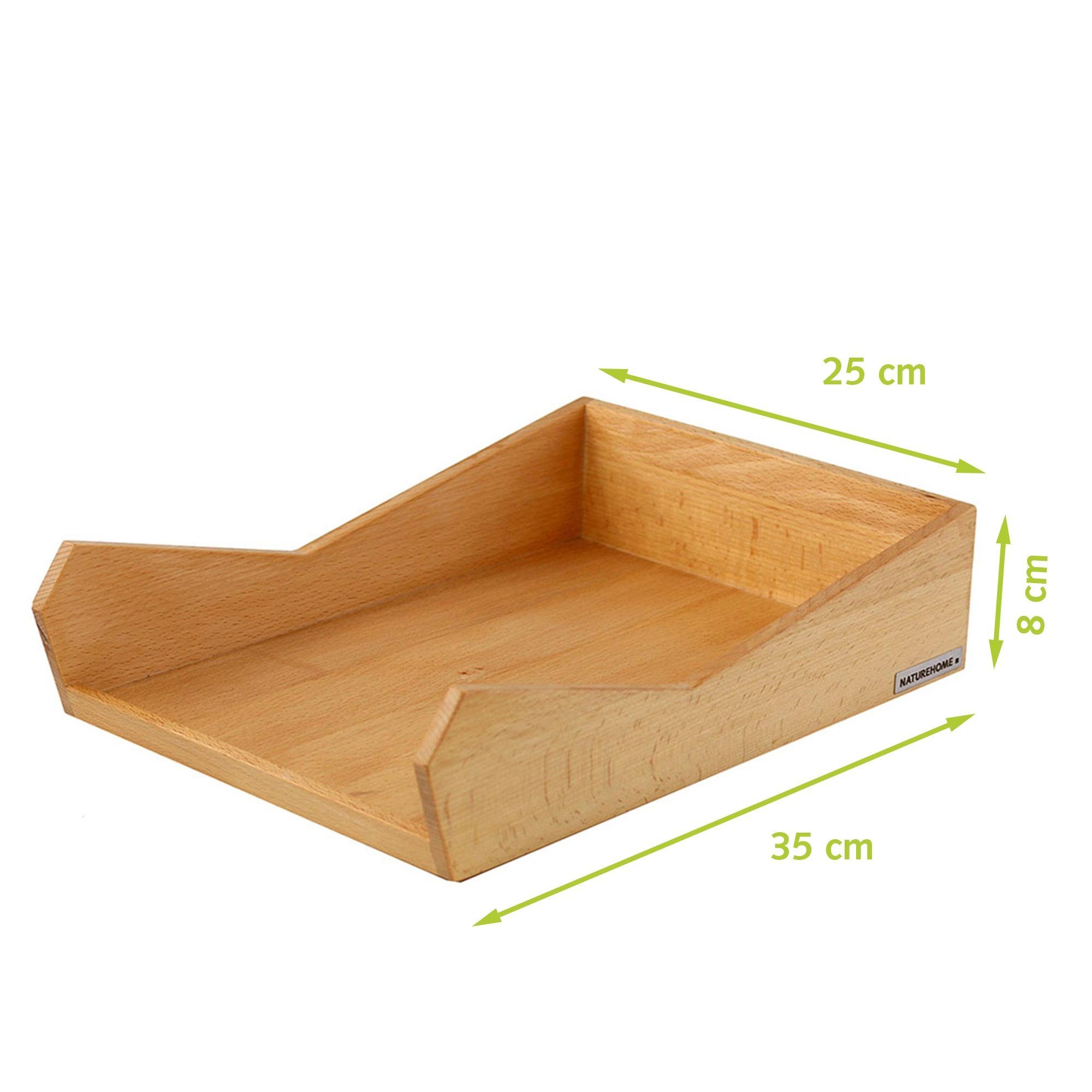 NATUREHOME Briefablage SKRIPT Ablage DINA4 35 x 25 x 8 cm, div. Holzarten