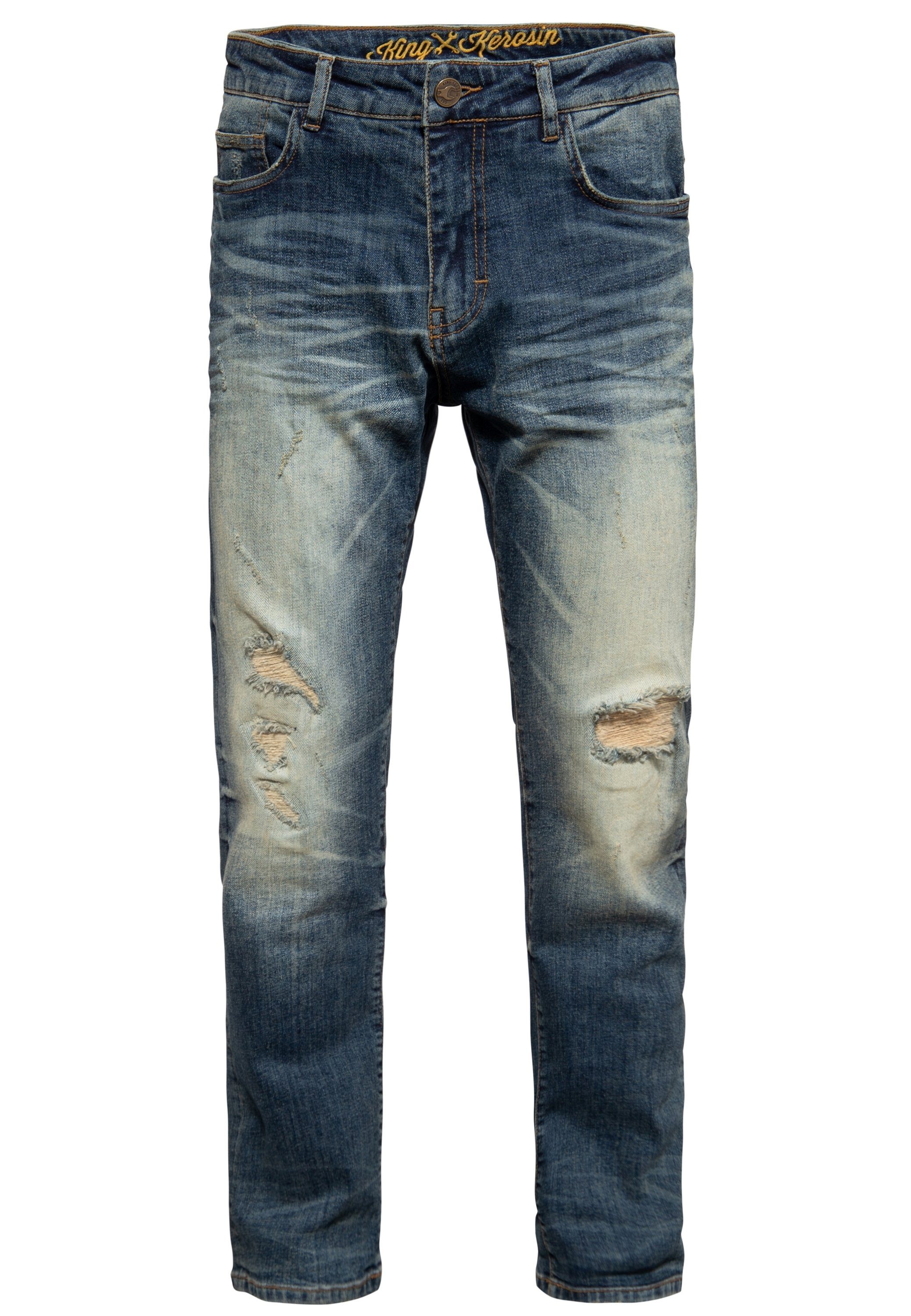 KingKerosin Gerade Jeans Robin Vintage Wash günstig online kaufen
