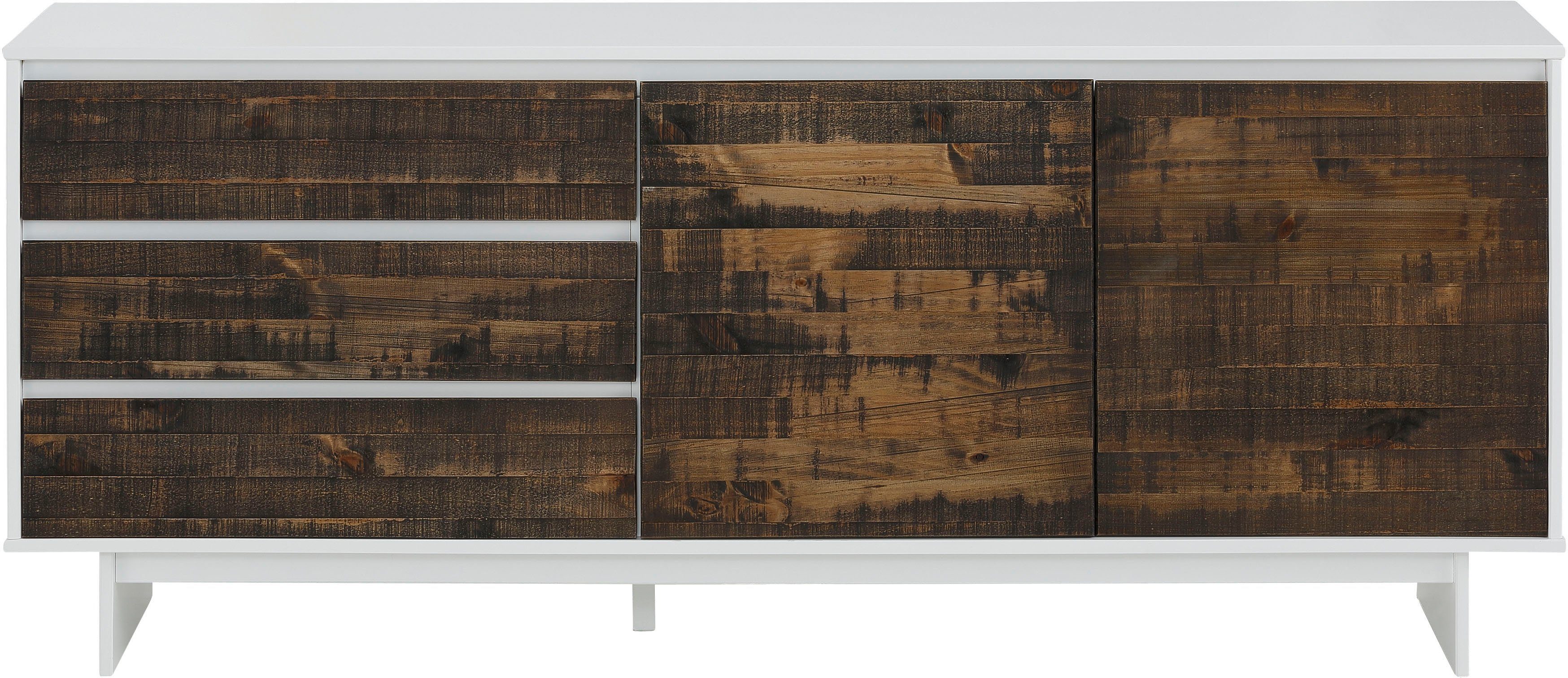OTTO home Sideboard Morgan, Kommode aus massivem Kiefernholz, mit Griffmulden, Breite 165 cm