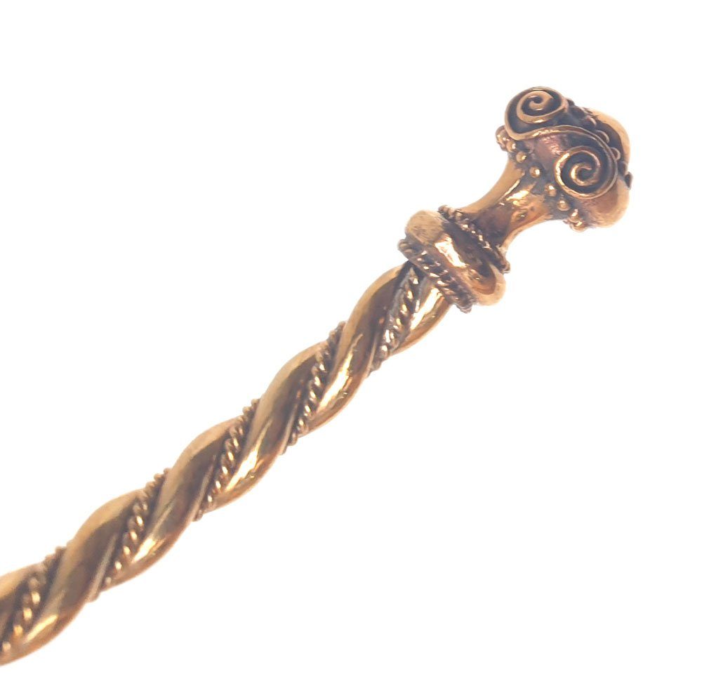HOPLO Goldkette Keltischer Frauen Torques Frauen Halsreif Handarbeit Bronze 12,5 cm