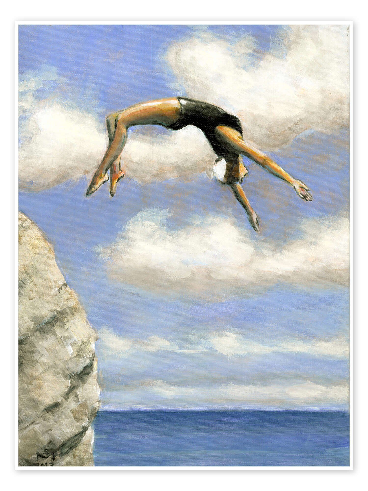 Posterlounge Wandbild Kunstspringen vom Felsen, Sarah Morrissette, erhältlich als Poster, Leinwandbild, Wandsticker oder Acrylglasbild