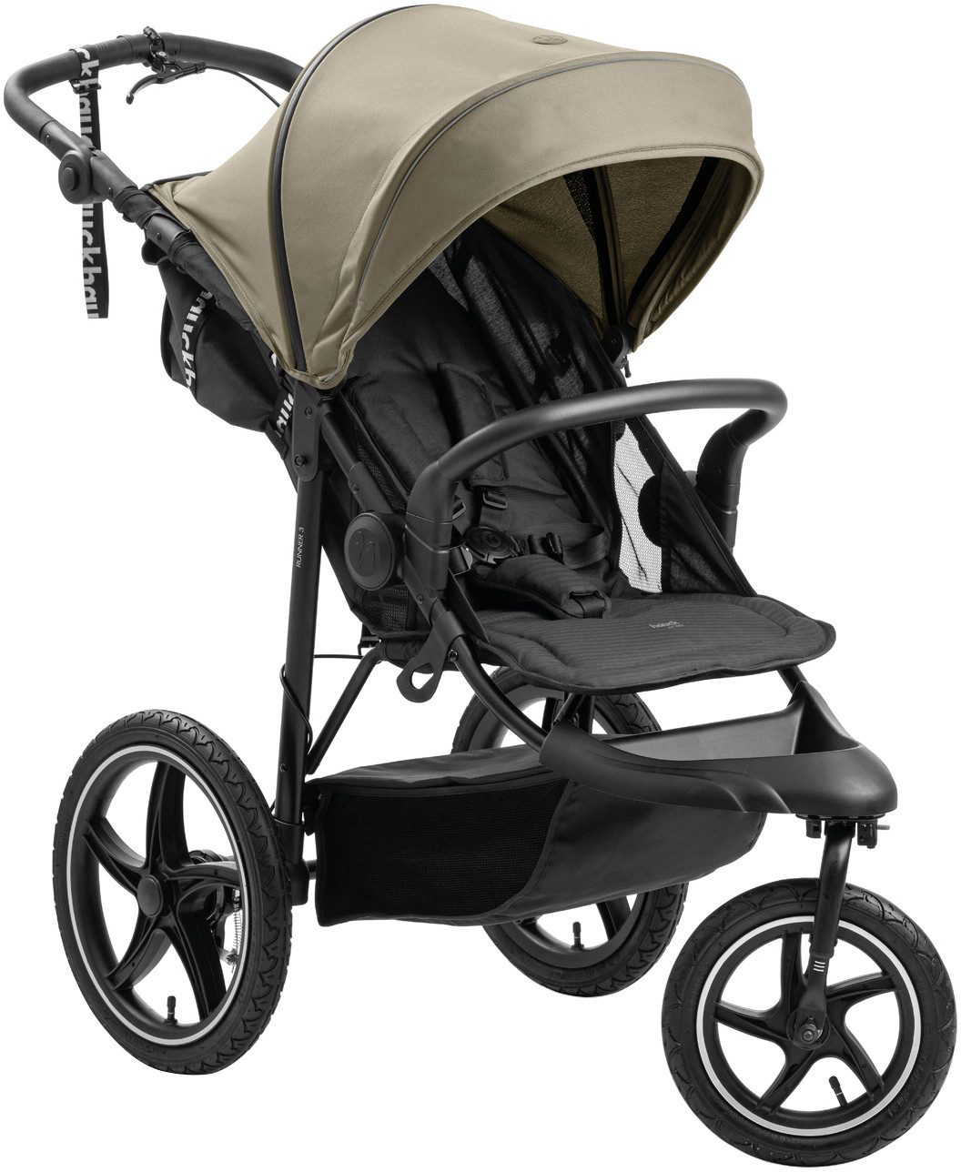 Hauck Dreirad-Kinderwagen Runner 3, olive, mit XXL-Lufträdern und Handbremse; bis 22 kg beslastbar