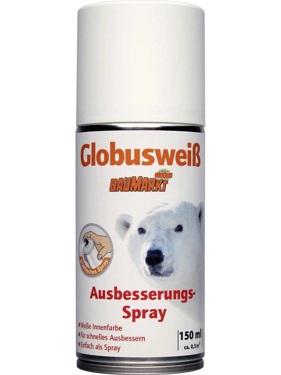 Globus Baumarkt Sprühlack Globusweiß Wandfarbe Ausbesserungs-Spray 150 ml