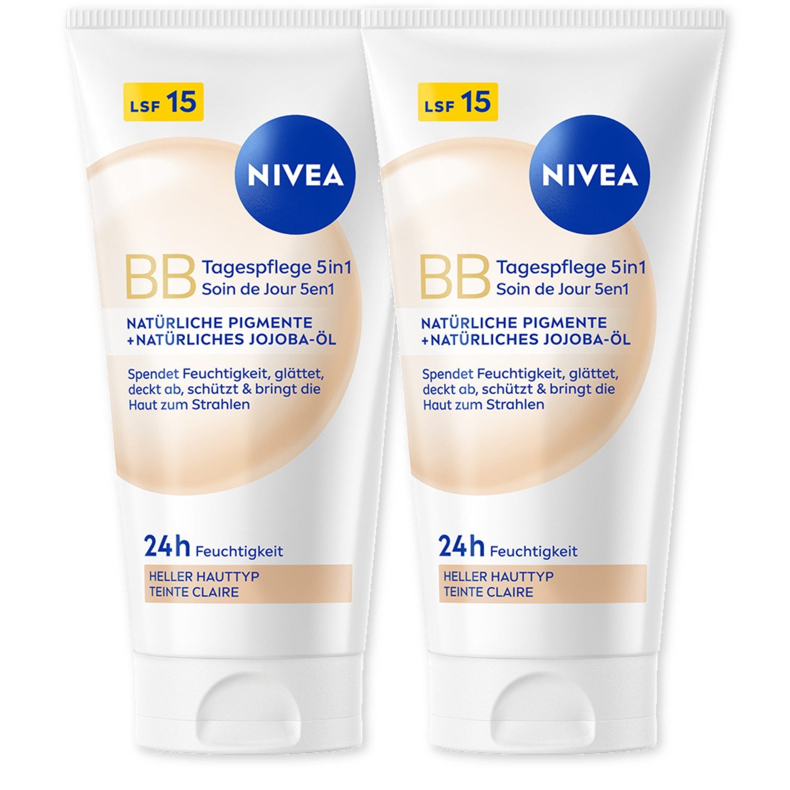 Nivea Tagescreme 5in1 BB Tagespflege Heller Hauttyp LSF 15 2 x 50ml Set, 2-tlg.