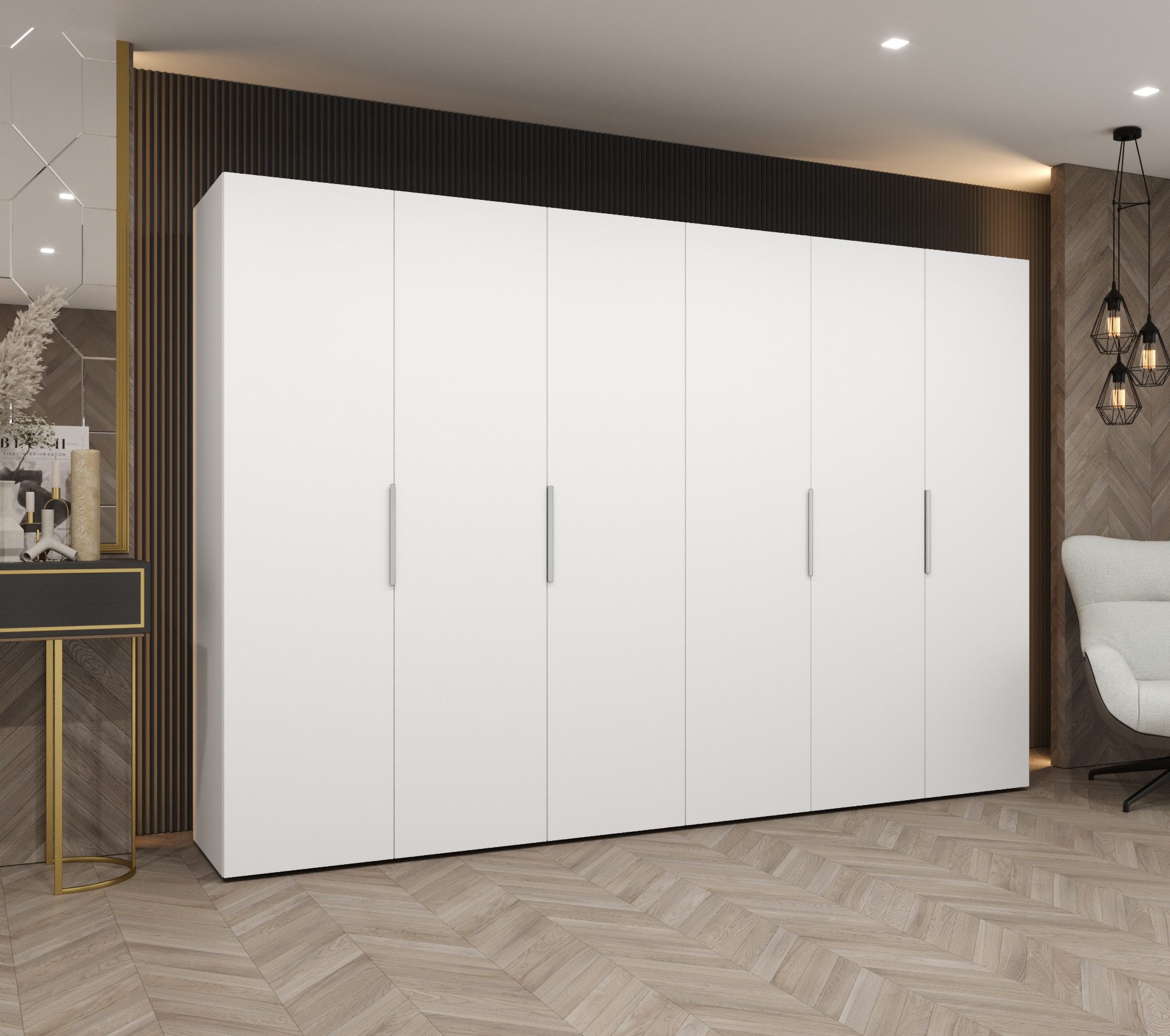 ABIKS MÖBEL Drehtürenschrank MARBELLA 1 Schlafzimmerschrank mit Kleiderstange und Regalen