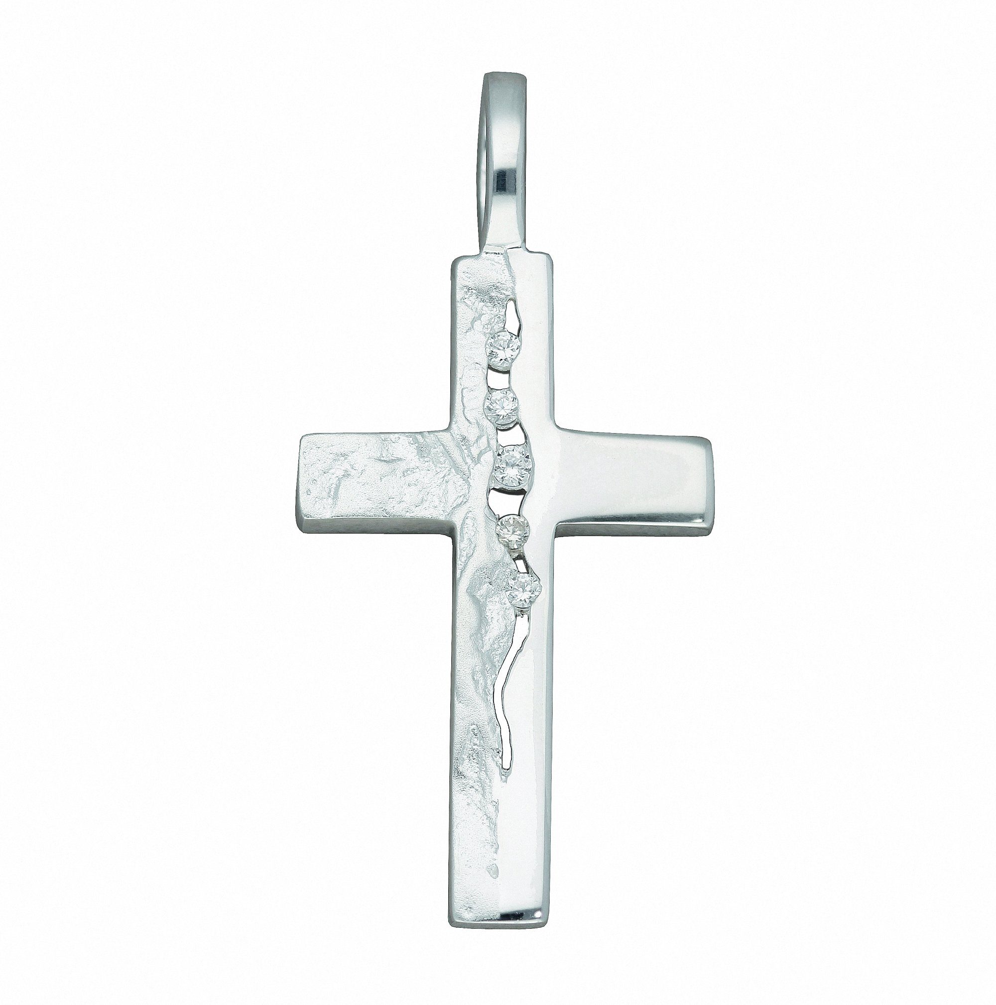 Kettenanhänger Kreuzanhänger 925 Silber mit Zirkonia