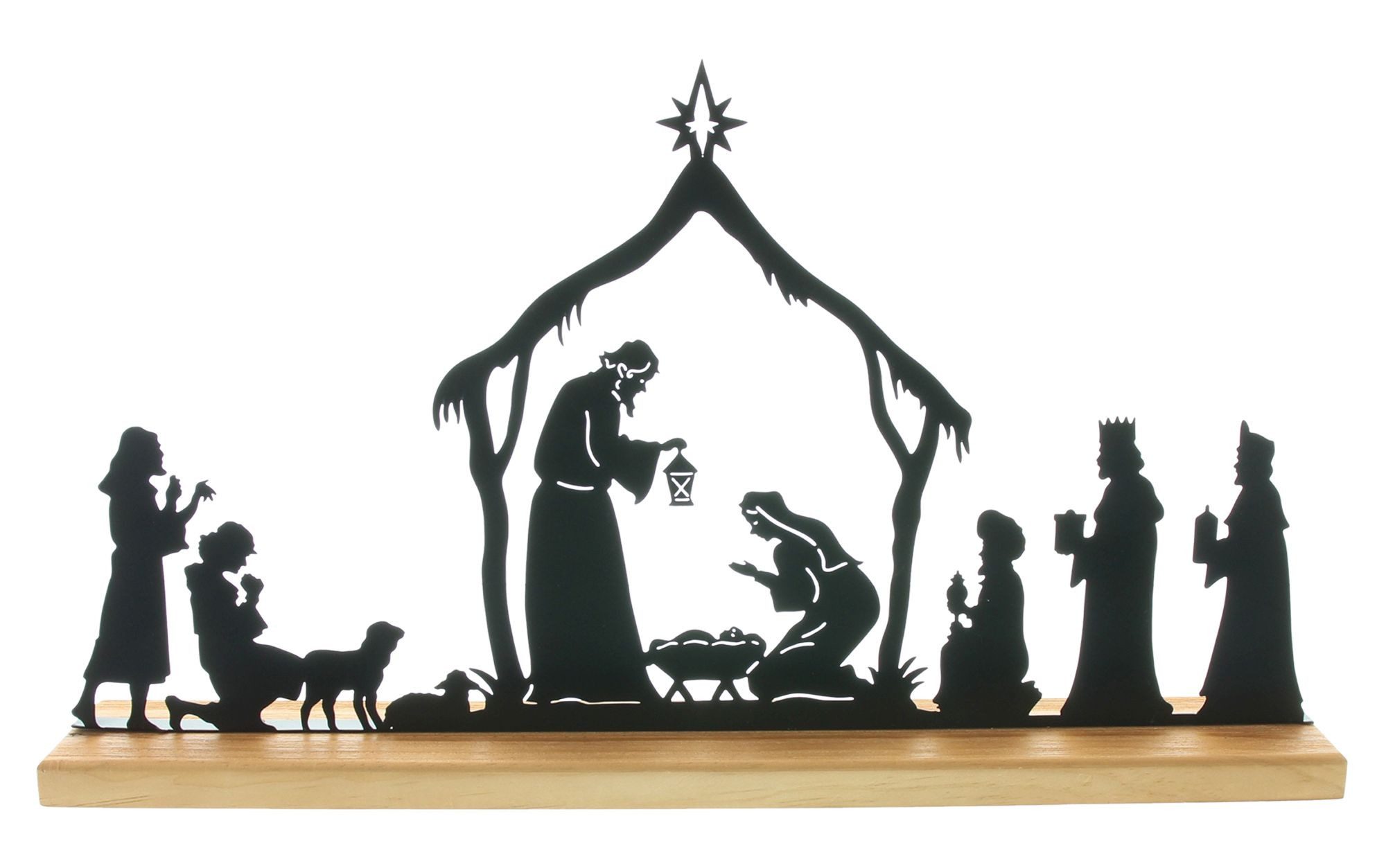 Dekoleidenschaft Dekofigur "Heilige Familie" aus Metall, schwarz, 44x24 cm, günstig online kaufen