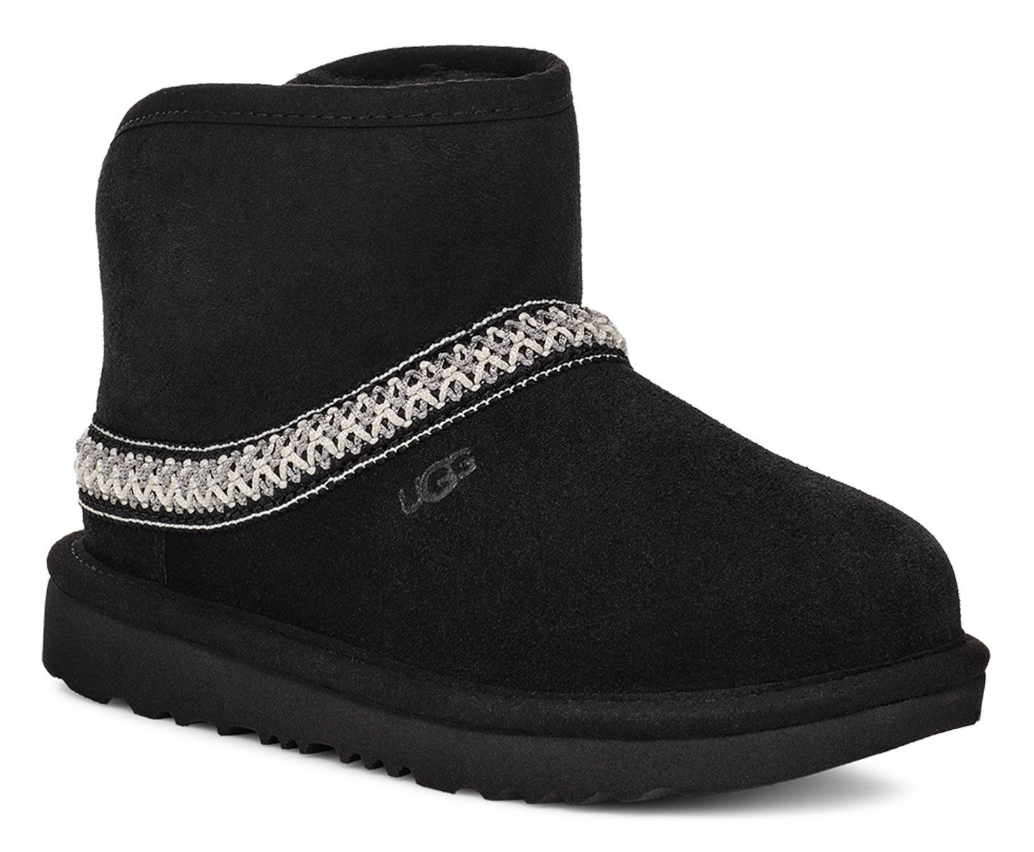 UGG CLASSIC MINI CRESCENT Schlupfboots, Schlupfstiefel, Hüttenschuh, Winterschuh mit Lammfellkragen