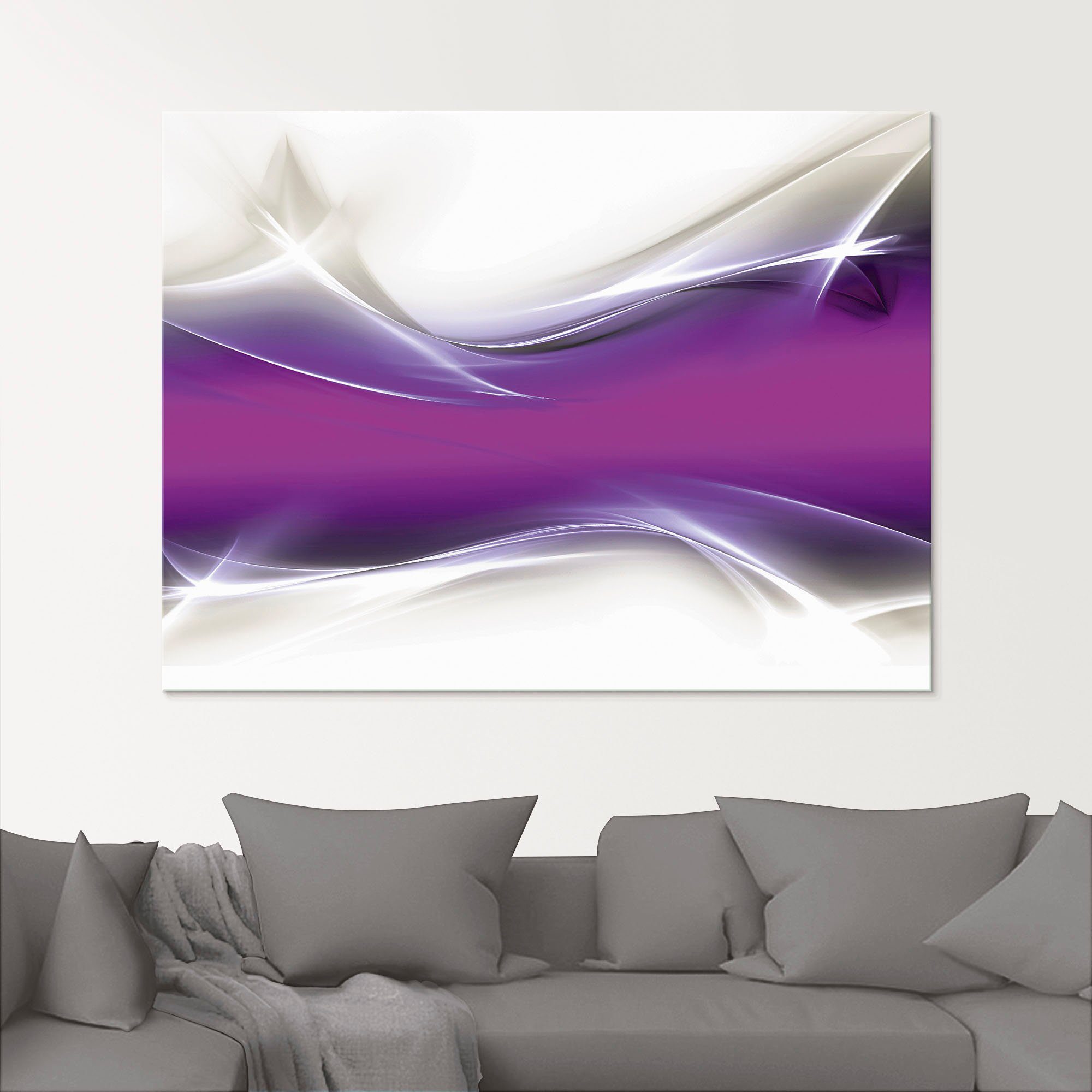 St), in (1 verschiedenen Gegenstandslos lila Element, Artland Kreatives Glasbild Größen