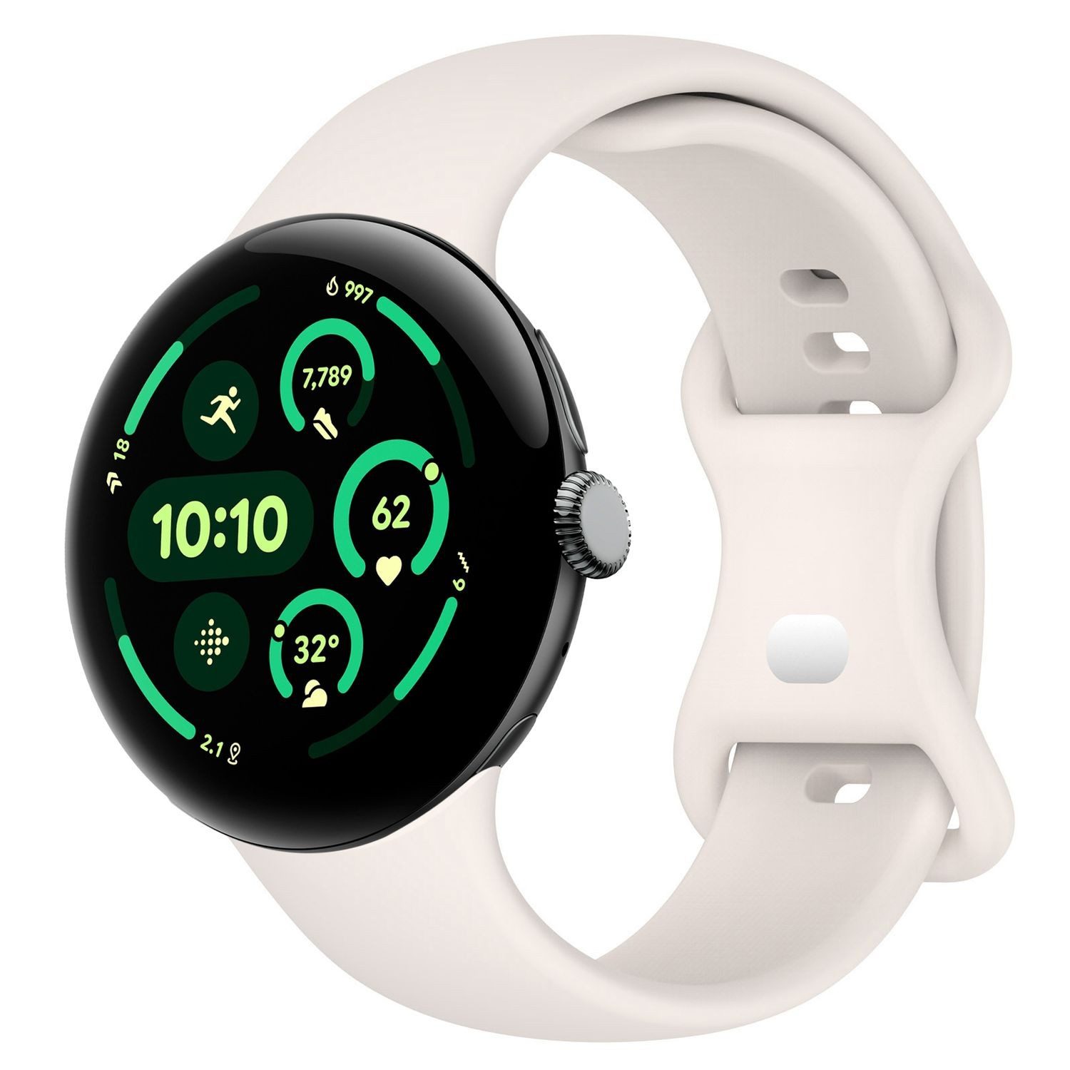 Wigento Smartwatch-Armband Silikon für Google Pixel Watch 5 / 4 / 3 45mm Butterfly-Schnalle, Silikonarmband mit Butterfly-Schließe für flexible Passform