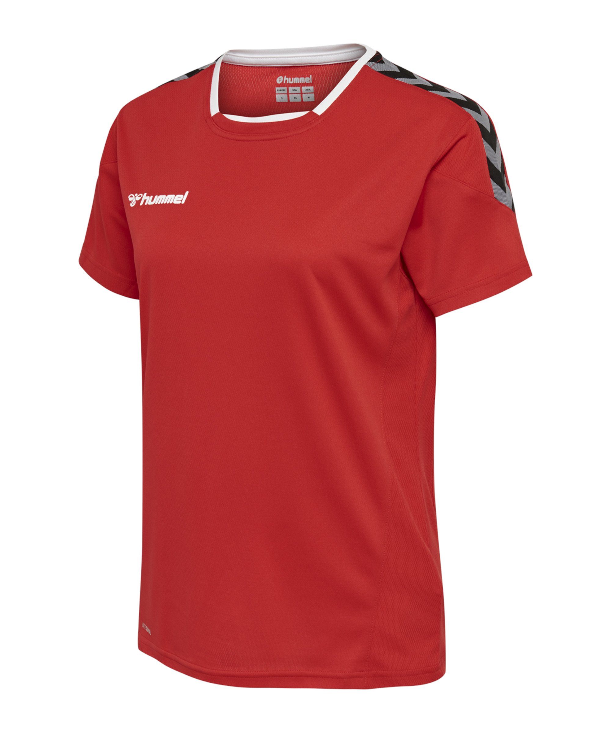 Poly rot Authentic Damen kurzarm hummel Trikot Fußballtrikot