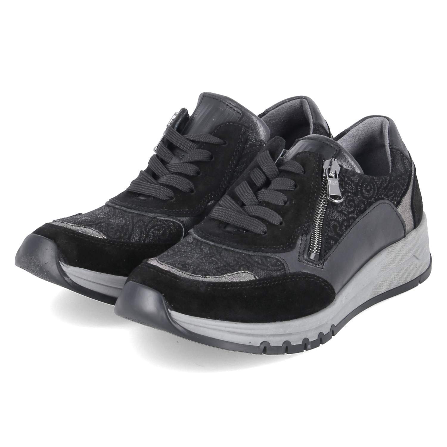 Waldläufer 957007-600/001 Damen Leder black Schnürschuh