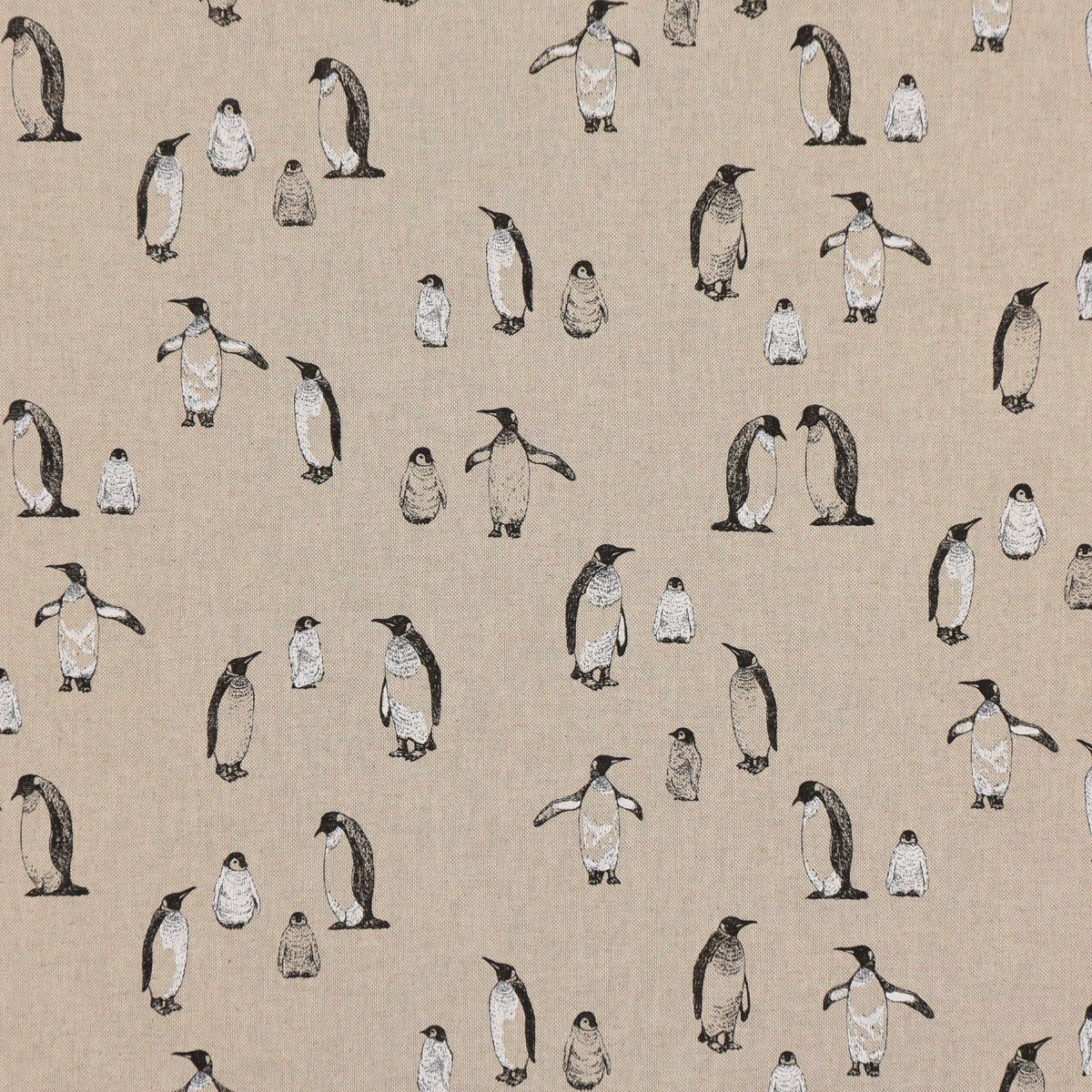 SCHÖNER LEBEN. Pinguinfamilie natur LEBEN. schwarz, Tischdecke handmade SCHÖNER Tischdecke Pinguine