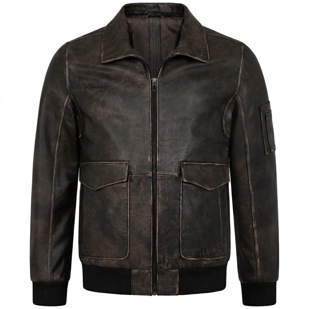 Mouflon Lederjacke Stefano Herren-Blouson aus echtem Lammnappa-Leder im Vintage-Look.