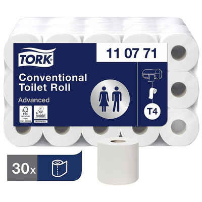TORK Toilettenpapier Advanced (30-St), 2-lagig, hochweiß mit Prägung, 400 Blatt/Rolle
