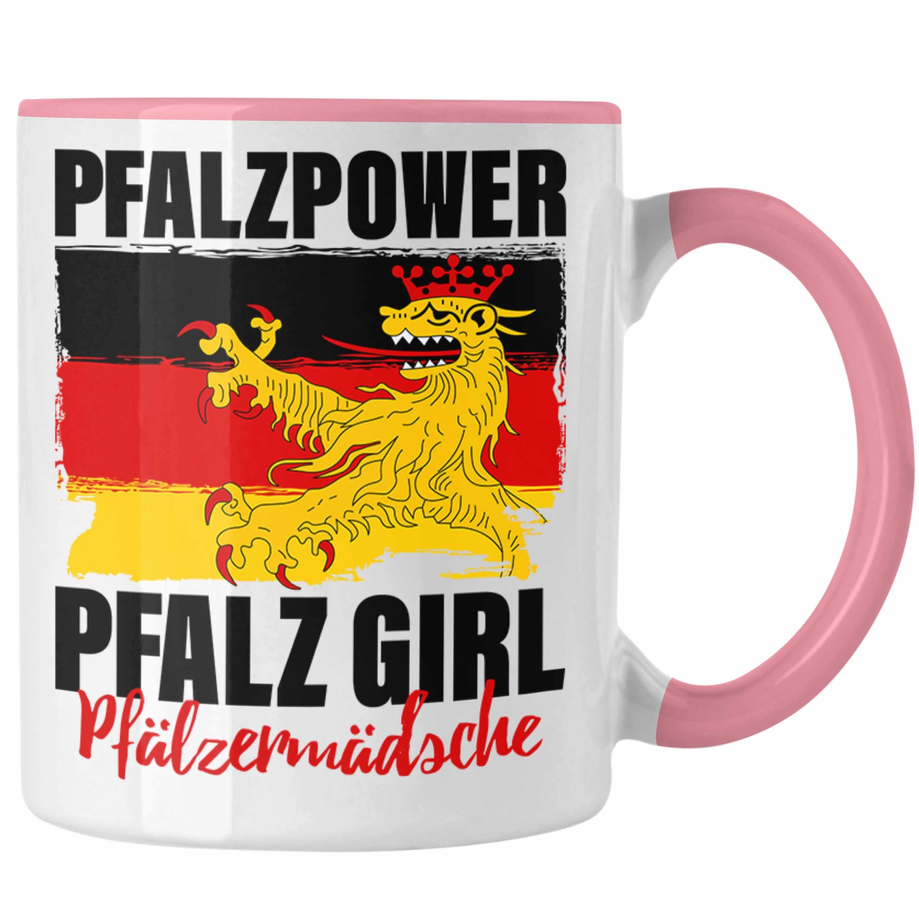 Trendation Tasse Pfalzpower Tasse Geschenk Frauen Pfalz Girl Pfalzmädsche Rosa