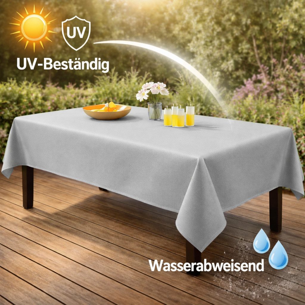 Stoffschmiede Gartentischdecke, Wasserabweisend, Sonnenschutzfaktor