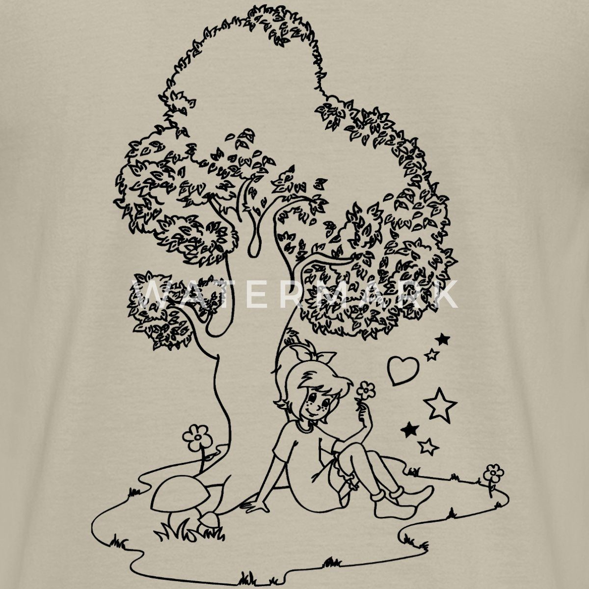 Spreadshirt T-Shirt Bibi Blocksberg Mit Bibi Und Großem Baum Männer T-Shirt (1-tlg)