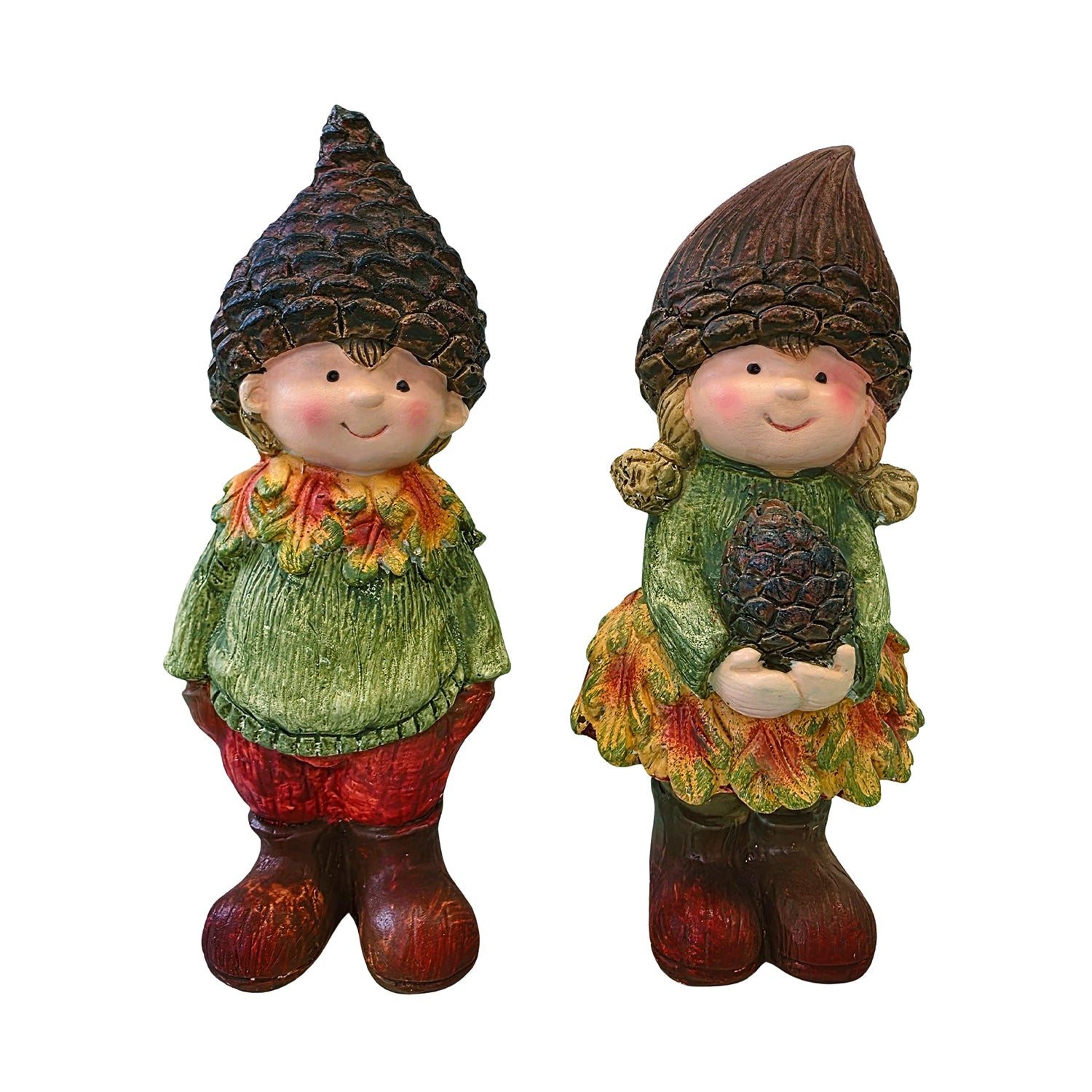 Logbuch-Verlag Dekofigur Herbstkinder Figuren 2er Set stehend 16–17 cm – Herbstdeko Kinder mit