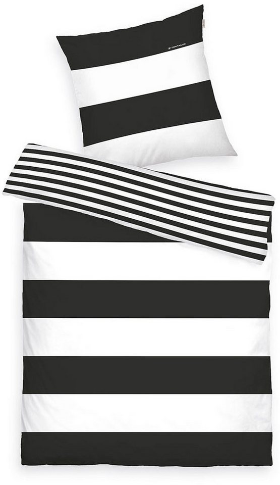 TOM TAILOR HOME Wendebettwäsche SIENA in Gr. 135x200cm, 155x220cm oder 200x220cm, Renforcé, 2 teilig, gestreifte Bettwäsche aus Baumwolle, Bettwäsche mit Wendeoptik