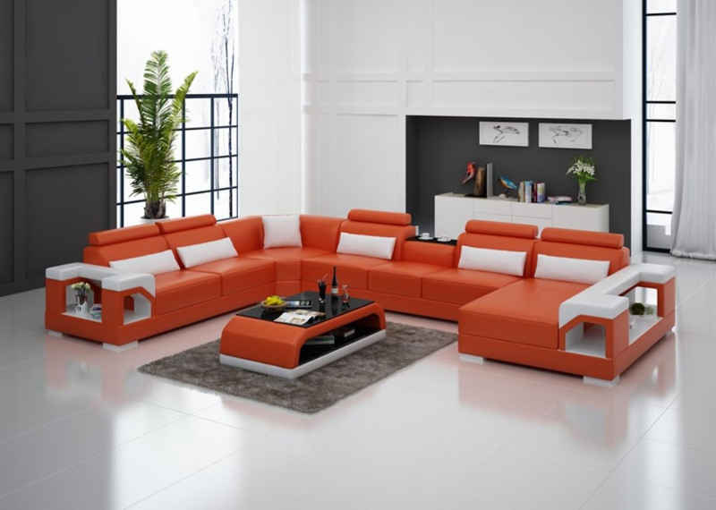 JVmoebel Ecksofa »Ledersofa Wohnlandschaft Ecksofa Design Modern Sofa U-Form«