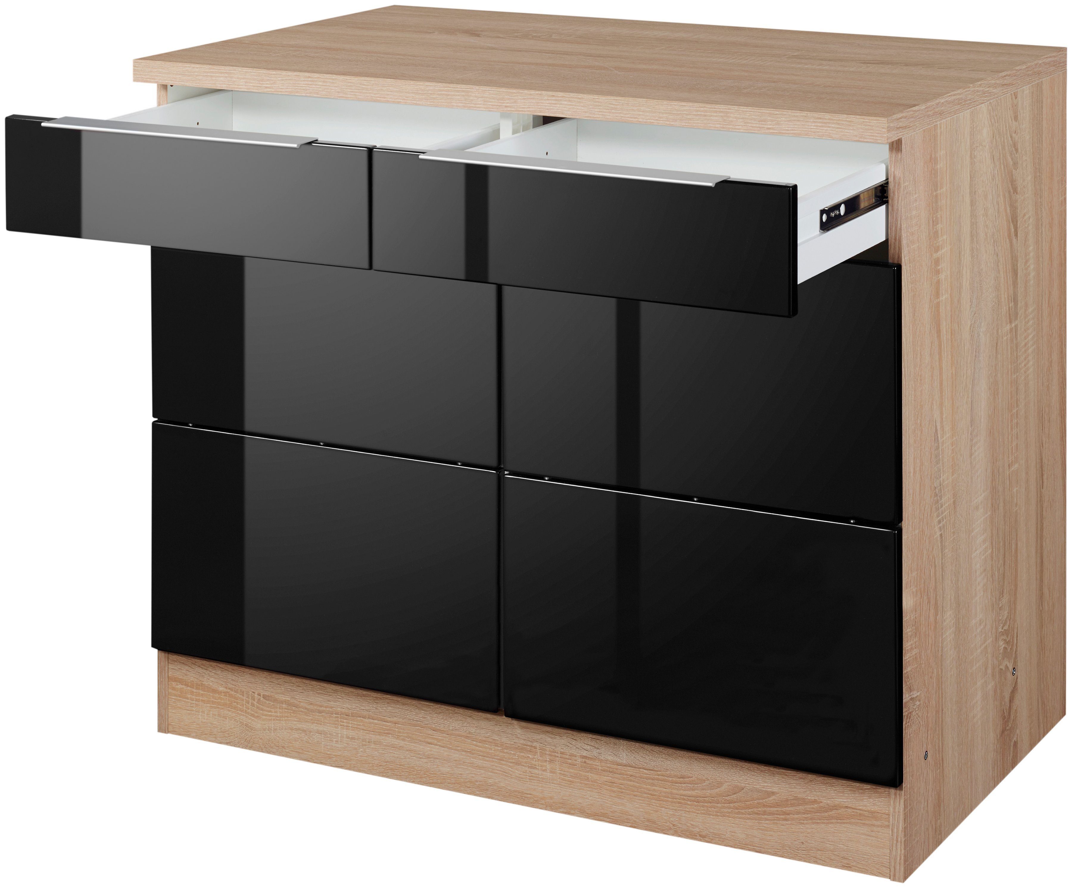 KOCHSTATION Unterschrank KS-Brindisi 100 cm breit, viel Stauraum