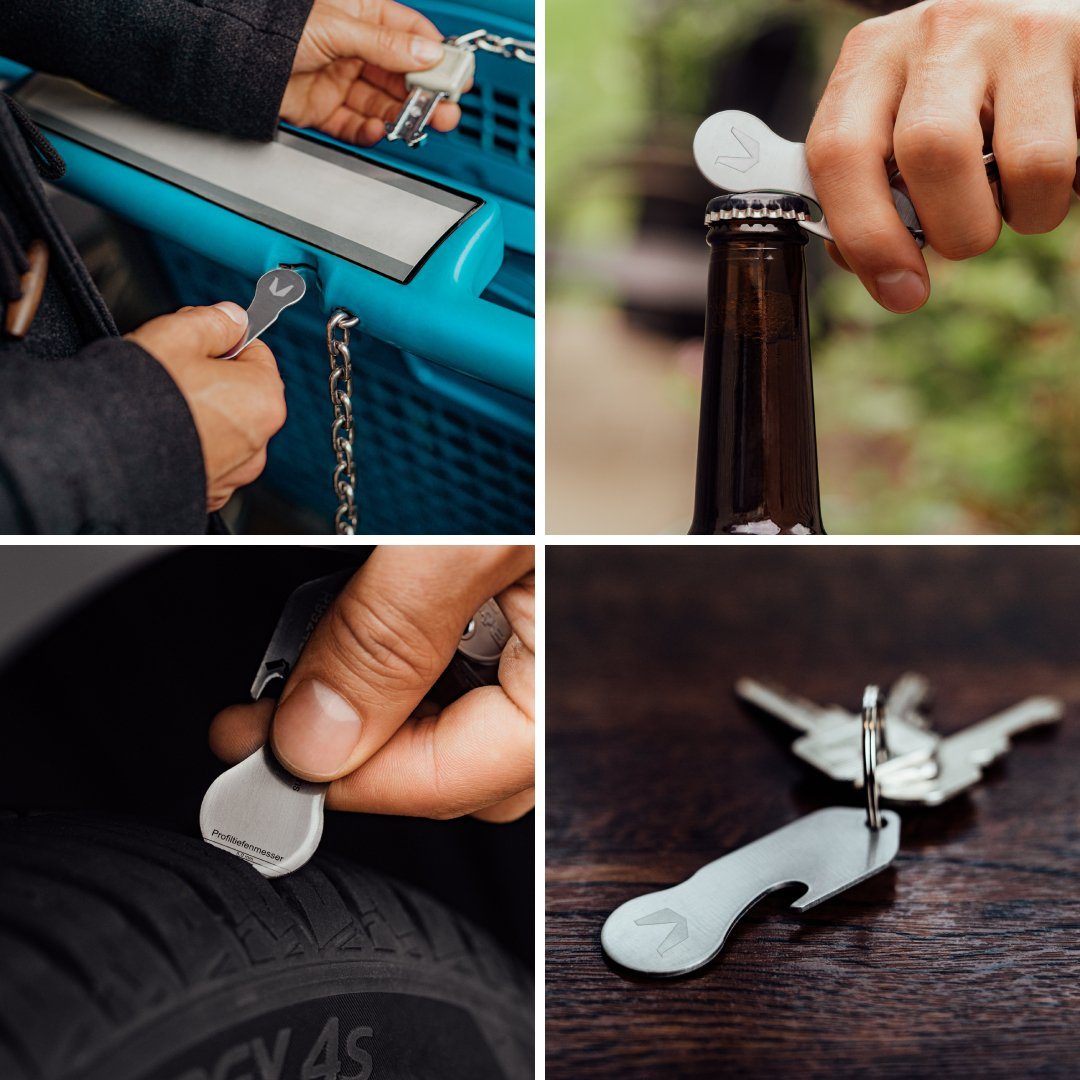 MAGATI Schlüsseltasche Airgonizer Schlüsseletui aus Airtag Apple Tracker), 1-7 (kompatibel inkl. mit Schlüsselfundservice für & Schlüssel Mokka Einkaufswagenlöser Echtleder