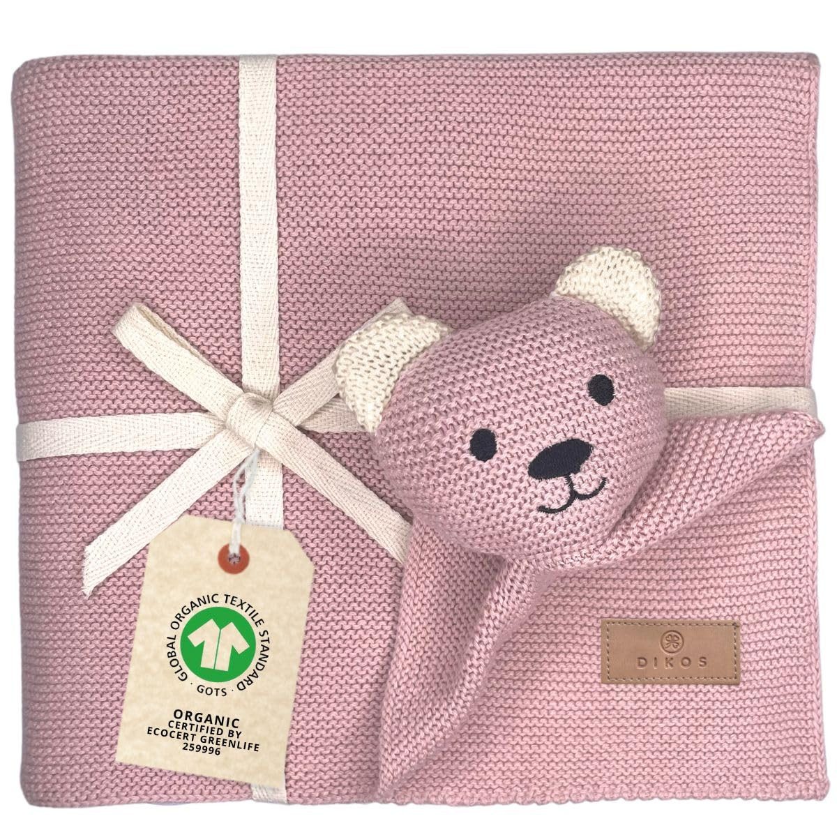 Babydecke DIKOS® Babydecke SCHMUSE-Bär Baby Geschenk Mädchen Junge Geschenkset, DIKOS, Geschenk zur Geburt, PREMIUM Qualität, 100 % BIO Baumwolle, nachhaltig