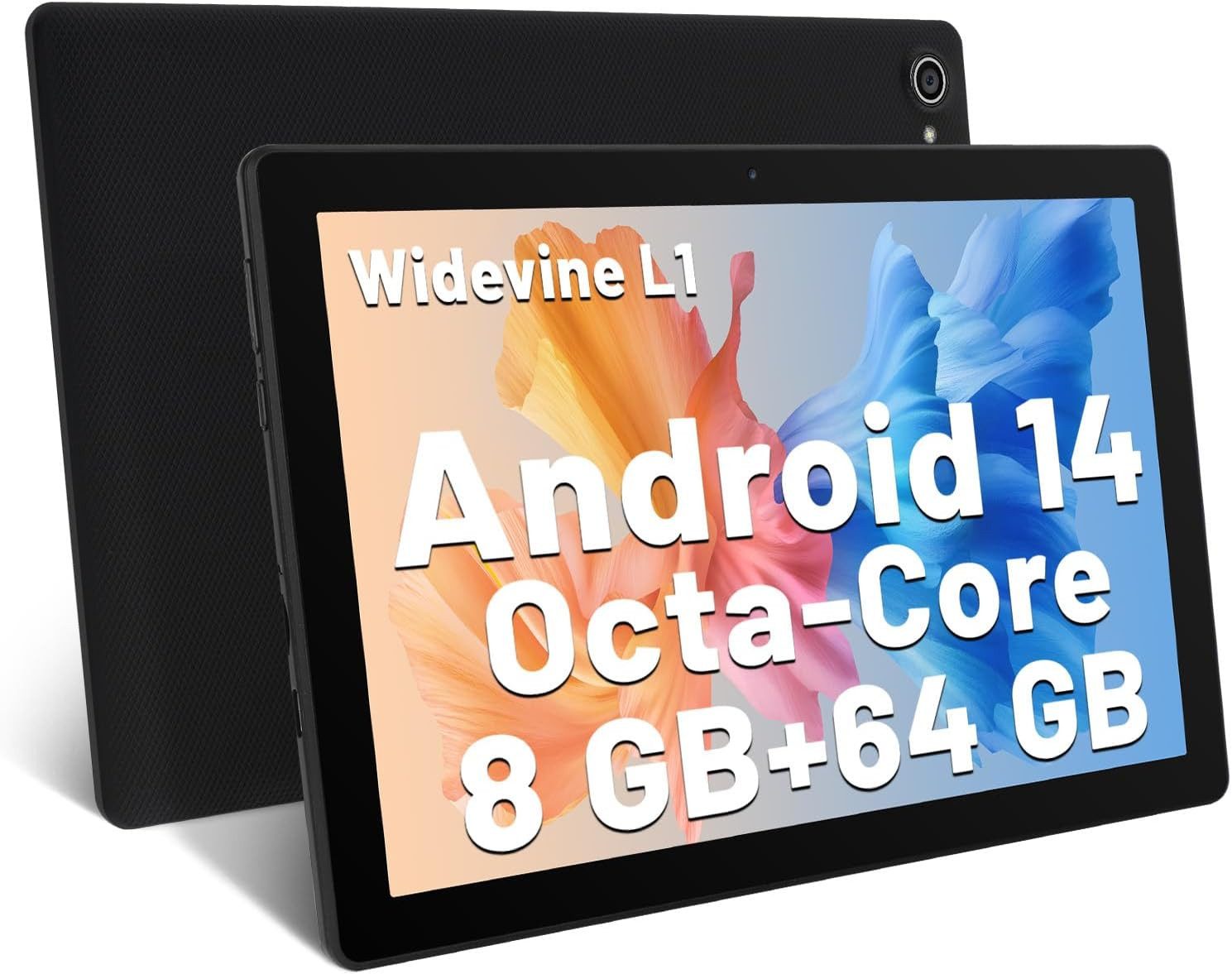 BUFO Android 14-Tablet,8 GB RAM,64 GB, Erweiterbar auf 1 TB,10 Zoll HD Tablet (10", 64 GB, Android, Dual-Kamera)