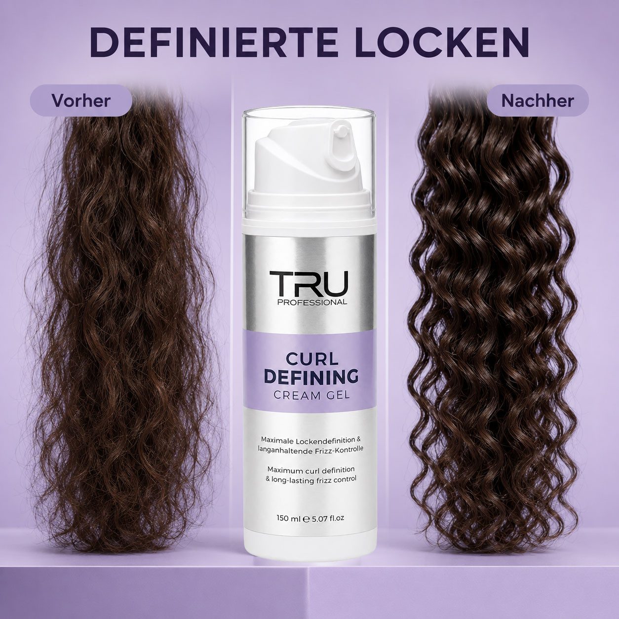 TRU Haargel Curl Defining Cream Gel, 1-tlg., 150 ml, Lockendefinition, Frizz-Kontrolle
